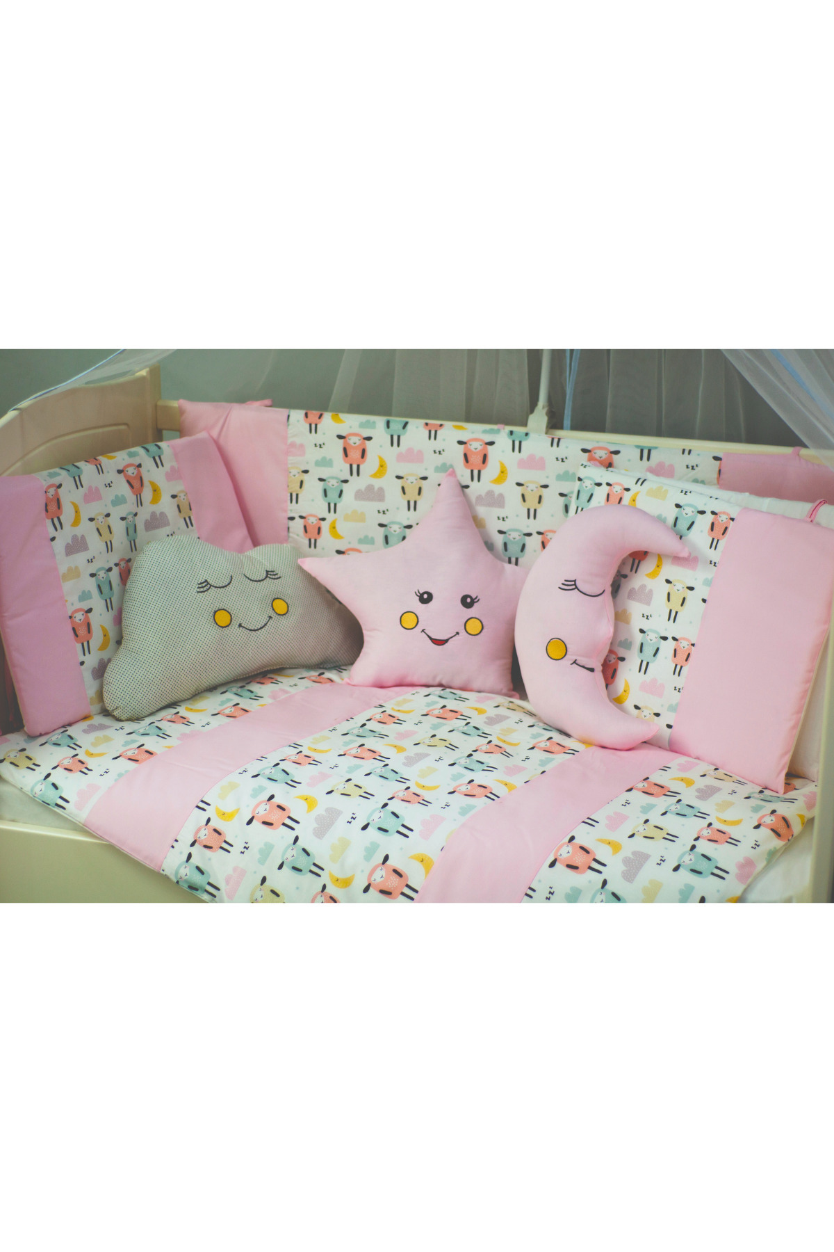 Kista Baby Park Yatak Bebek Uyku Seti Nevresim Takımı 70x110 Zuzu Pembe fotoğrafı 4 (önizleme)