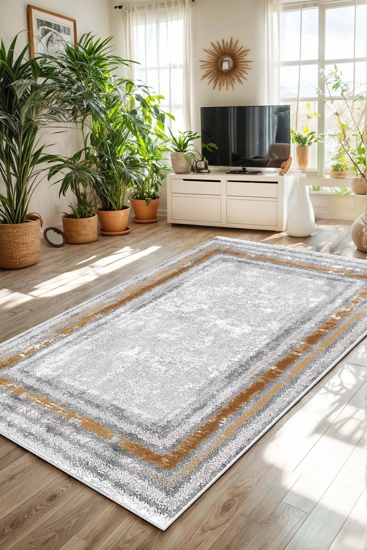 Alina Carpet Eco Touch Süngersiz Konspet Tasarım Dijital Baskılı  Salon Halısı Mutfak Halısı