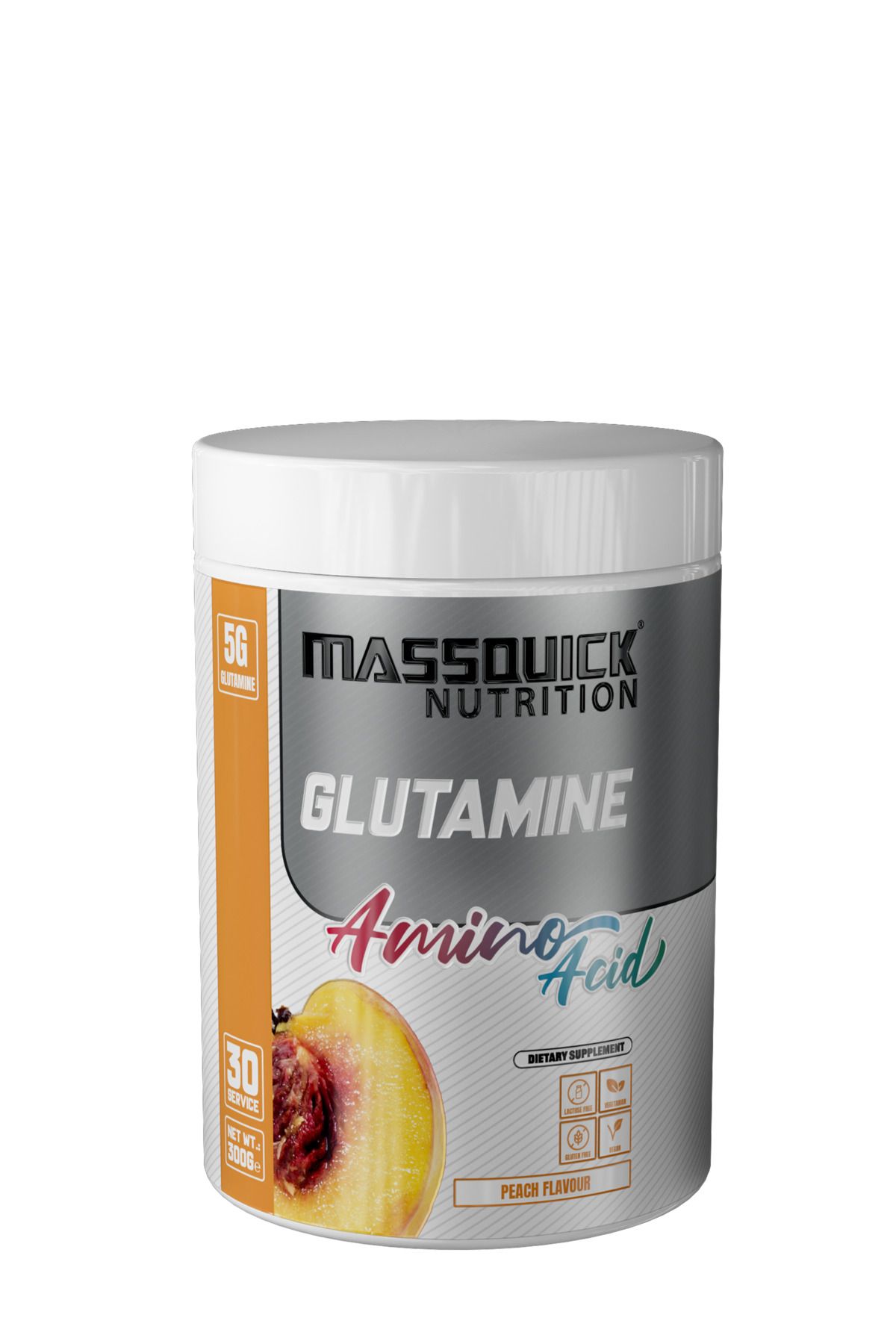 massquick Glutamin Amino Asit 300G 30 Servis Şeftali Aromalı