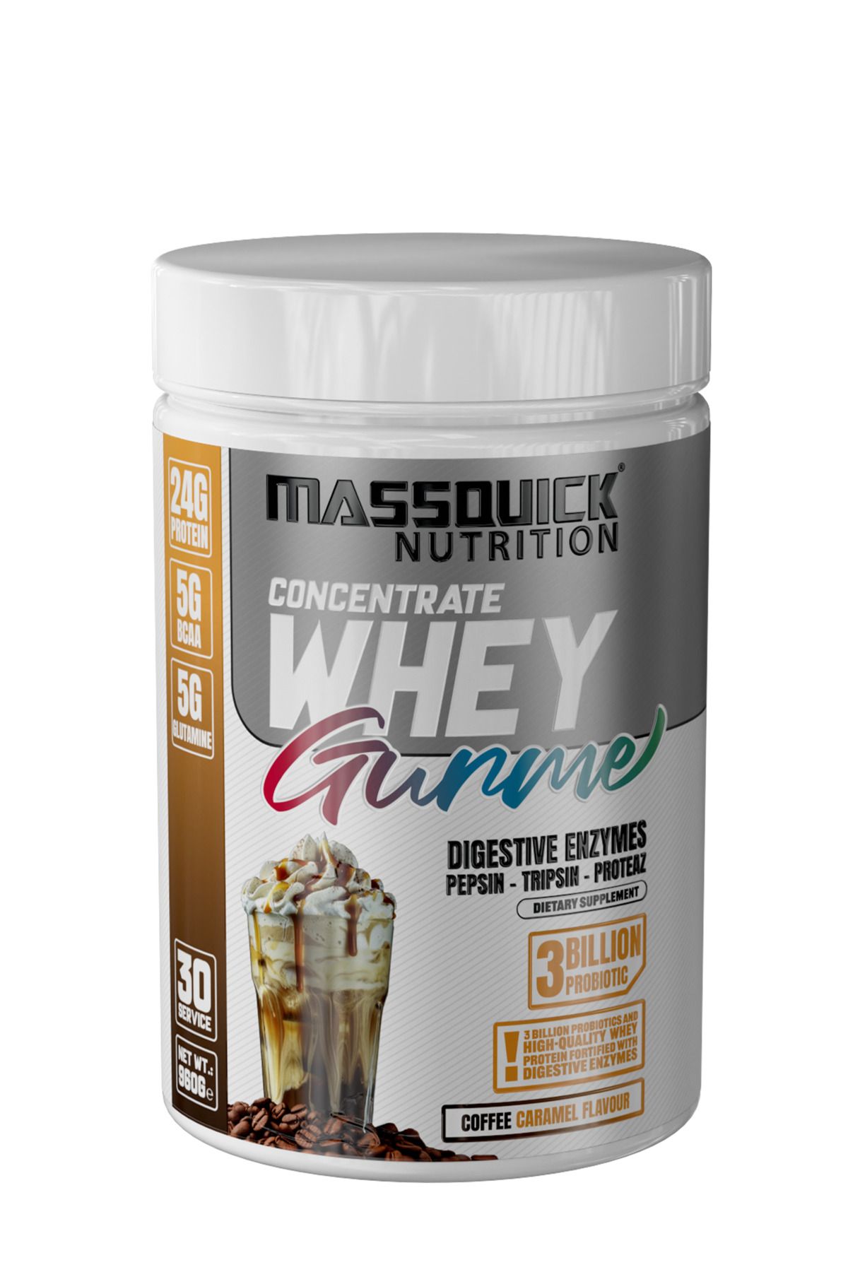 massquick Gurme Whey Protein 960G 30 Servis Kahve Karamel Aromalı