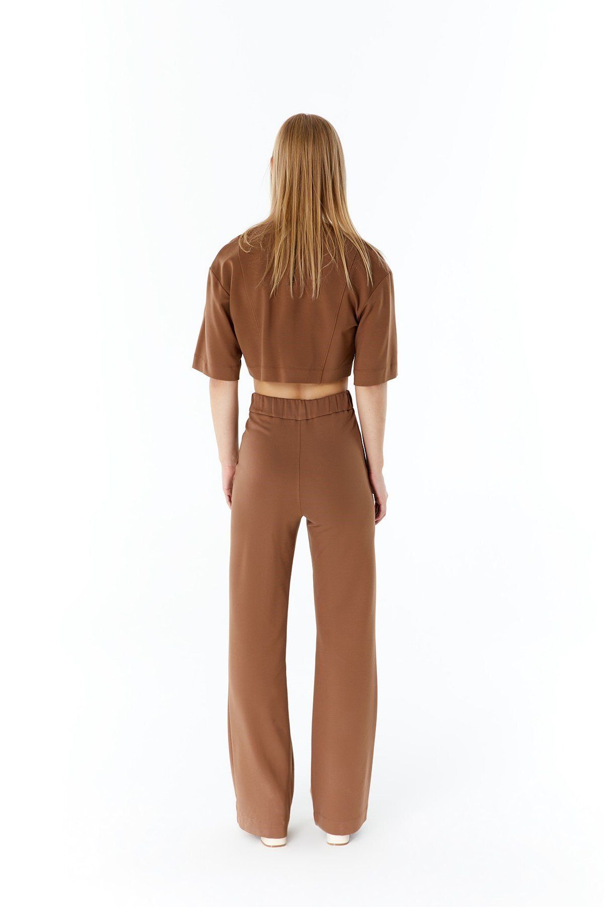 Rue Studio-Tricou Camel Basic Crop 3