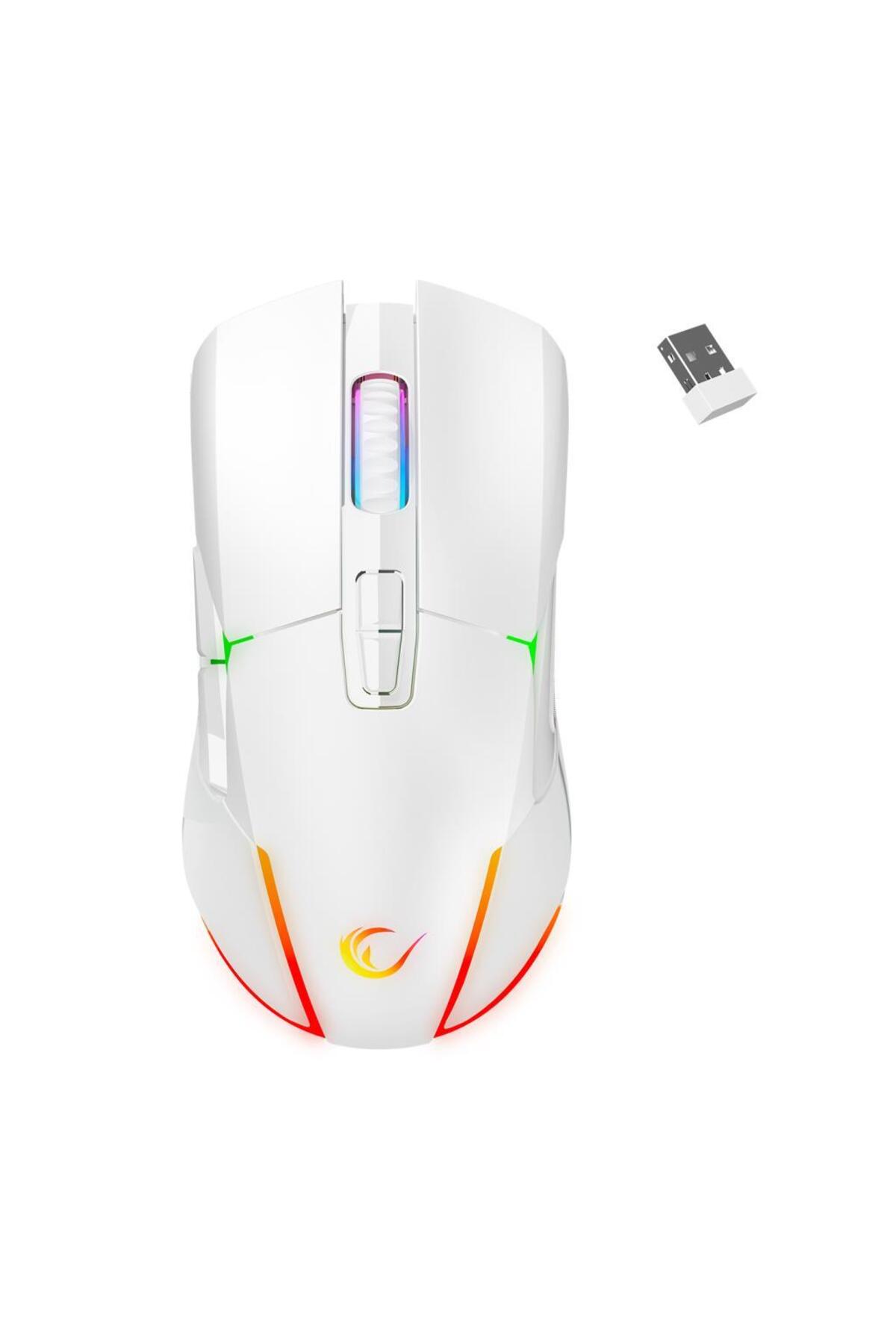 Rampage Nova M4 Kablosuz/kablolu Beyaz Rgb Ledli Şarjlı Gaming Oyuncu ...
