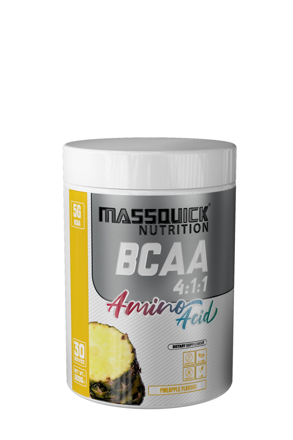 massquick BCAA Amino Asit 4:1:1 300G 30 Servis Ananas Aromalı