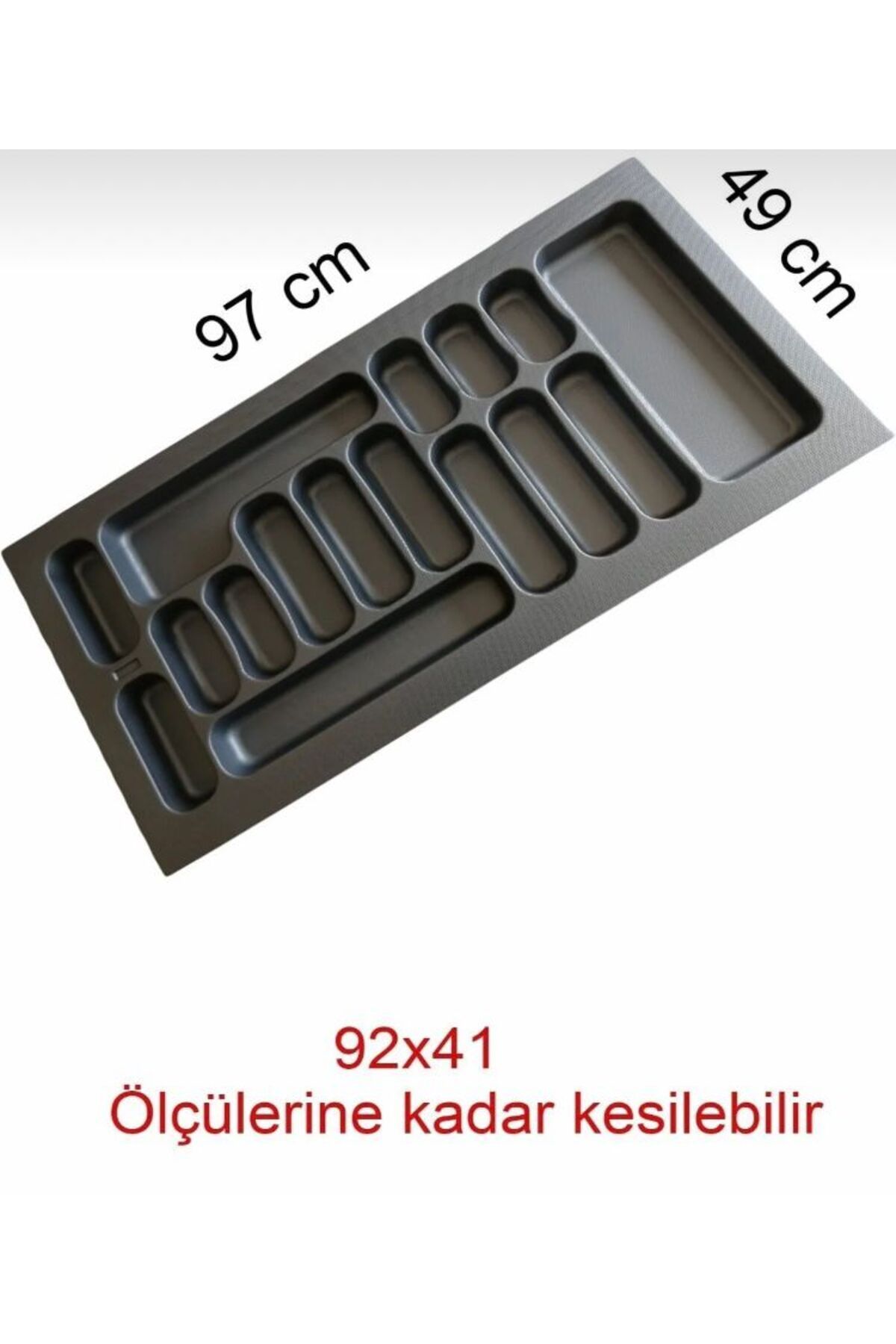 CEBECİ YAPI MARKET 97/49 Cm Çekmece İçi Kaşıklık (GRİ) 91/40 Cm Kadar Kesilebilir.ÜCRETSİZ KESİM