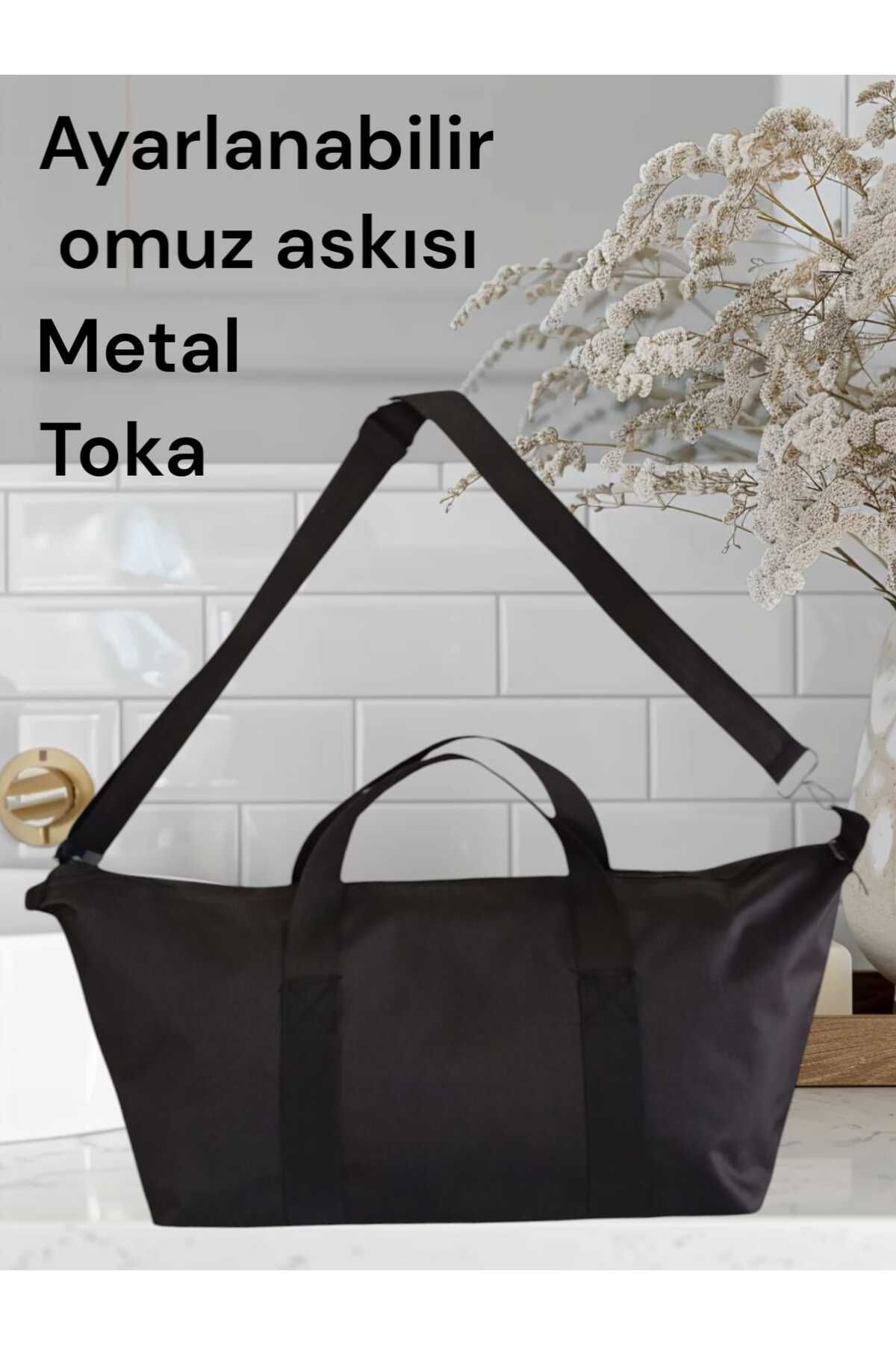 BERMUDA El Kol Ve Omuzda Taşınabilir Spor Seyahat Fitness Çantası Gym Bag Uzun Askılı Geniş Hacimli