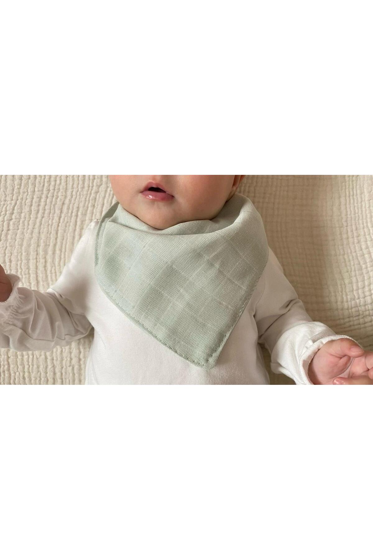 AngelsHug %100 Organik Müslin Çift Katlı Bebek Fular & Yakalık Mama Önlüğü & Salya Önlüğü Bez 12 ADET 40 CM fotoğrafı 7 (önizleme)