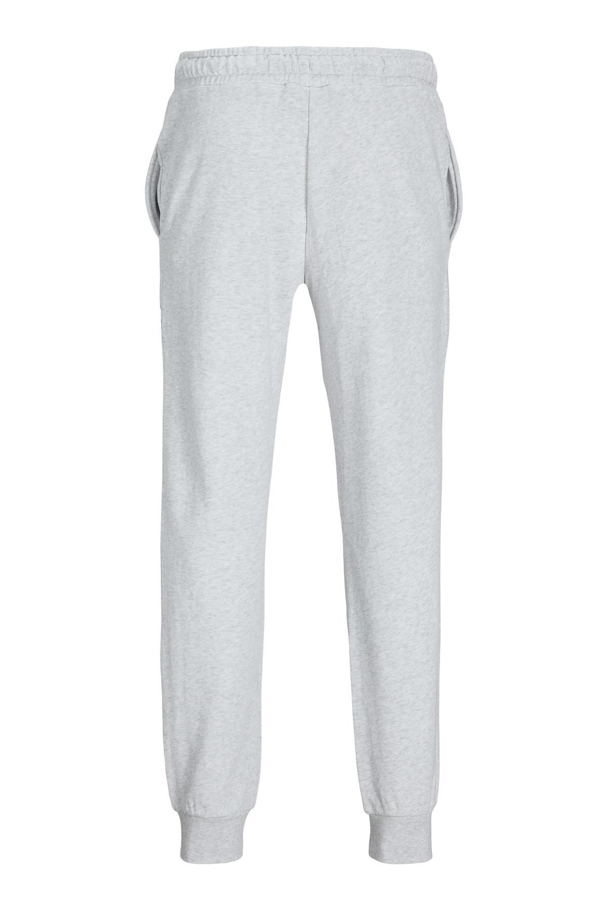 شلوار گرمکن ورزشی مردانه راسته کشسان | جک اند جونز Jack & Jones 12268768 WHITE MELANGE - تصویر 2