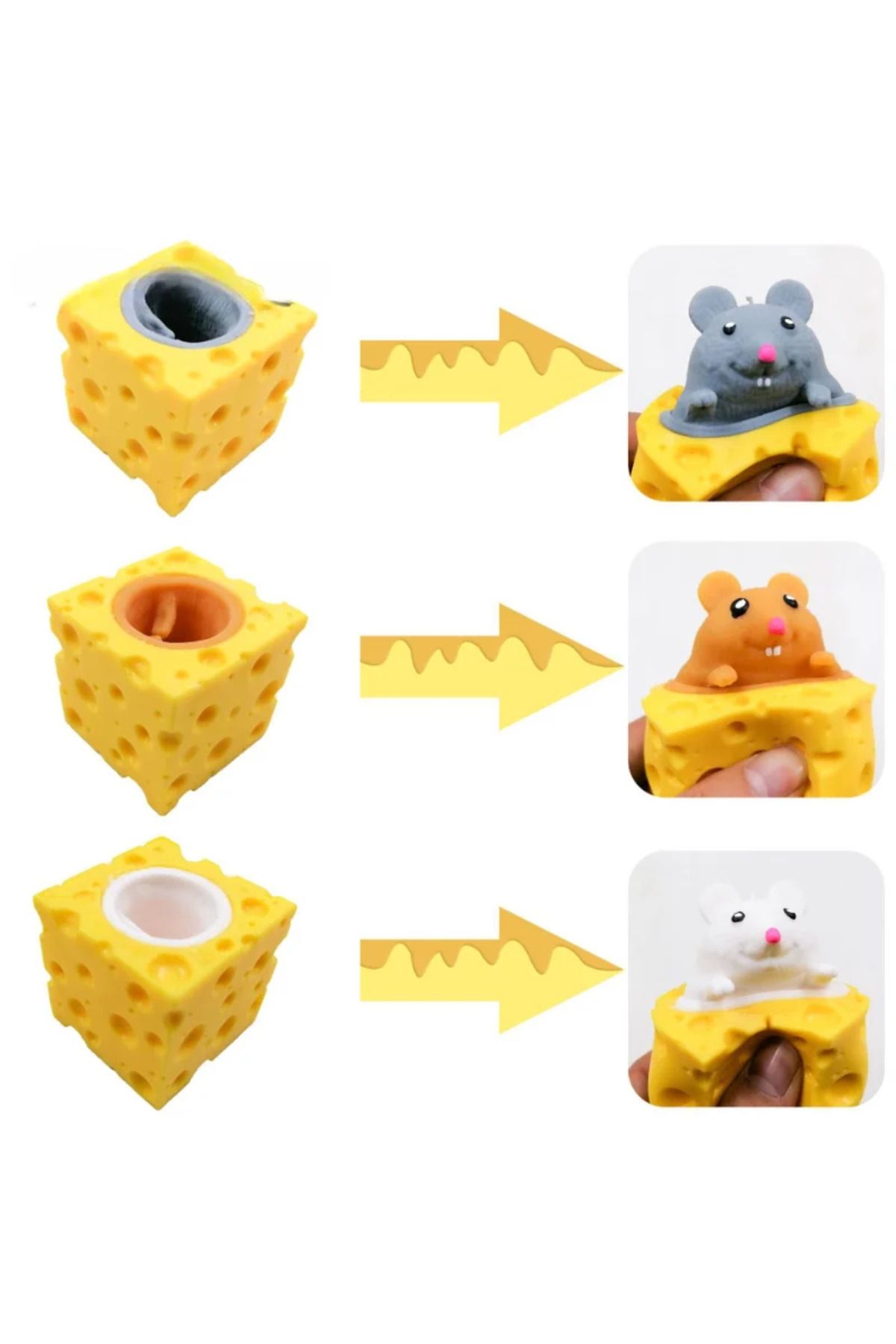 Choice-1 Pcs Random Pop Up Funny Mouse And Cheese Block Squeeze Anti-stress Toy Hide And Seek Figures Stres 2