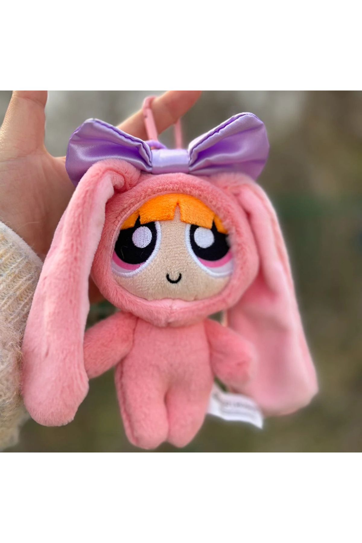 Choice-12cm Bag Plush Pendant Powerpuff Girls Cartoon Cute Dress Up Bunny Rabbit Plush Toy Pendant Bow T... 3