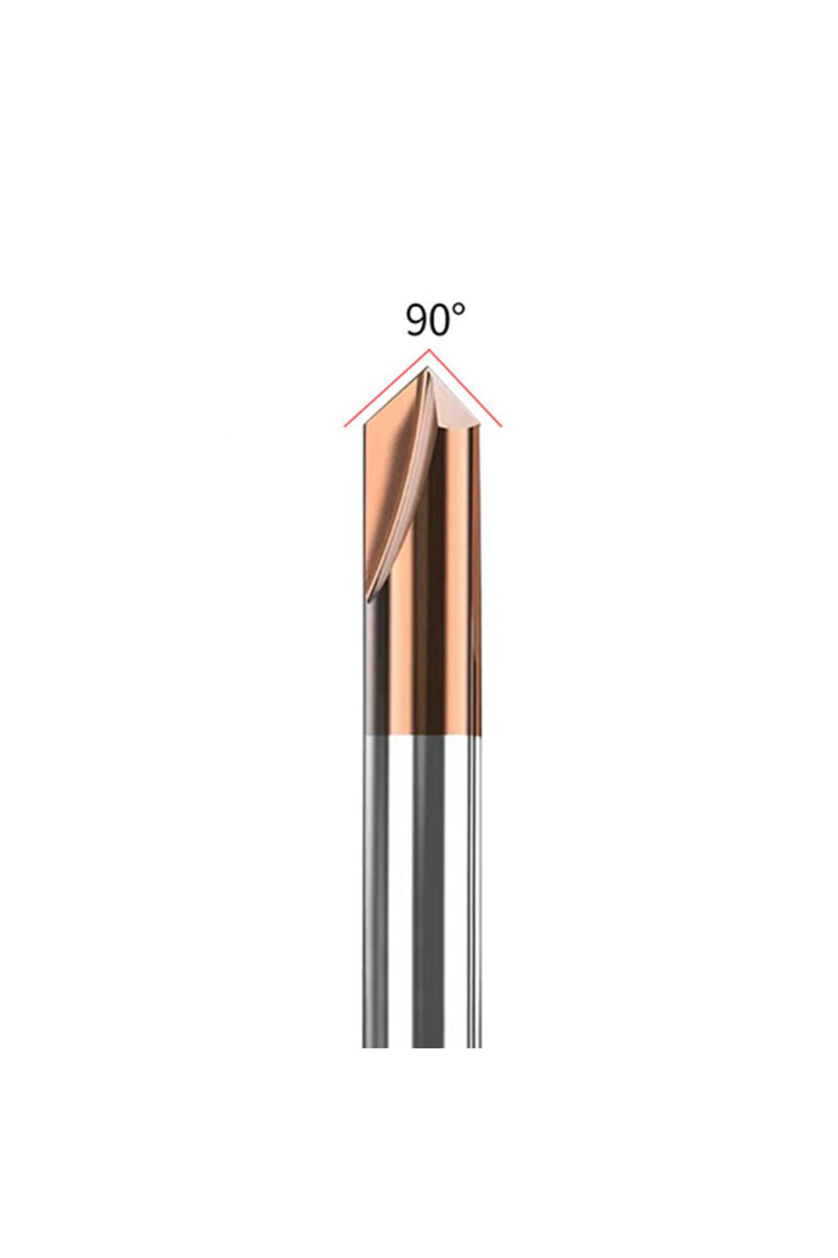 kakarot-HRC55 STEEL D6X50LX3F-90deg قاطع طحن كربيد إزالة الحواف V Grove Router 90 5