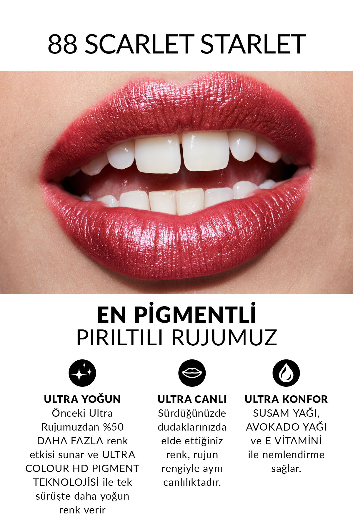 رژ لب Ultra Shimmer - Scarlet Starlet Avon