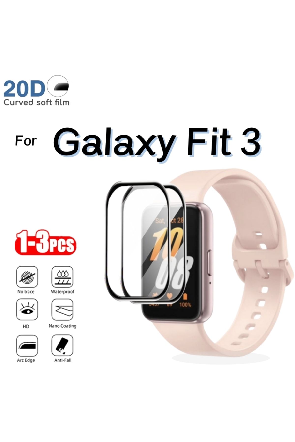 KingZeYi-For Fit 3 3 Pieces Screen Protector For Samsung Galaxy Fit 3 Anti-scratch Film For Galaxy Fit3 Full 7