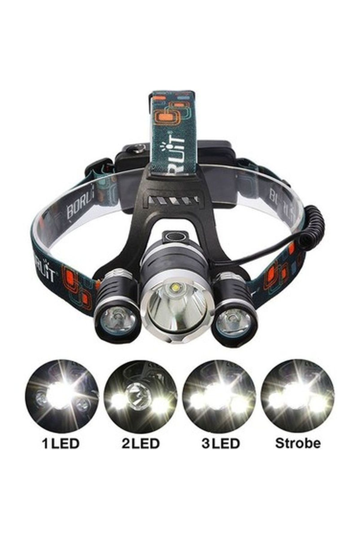 Ayder Timya Boruit T6 Kafa Feneri 5000 Lumens 3xcree Xm-t6+2r5 Lamba Led Kamp Lambası