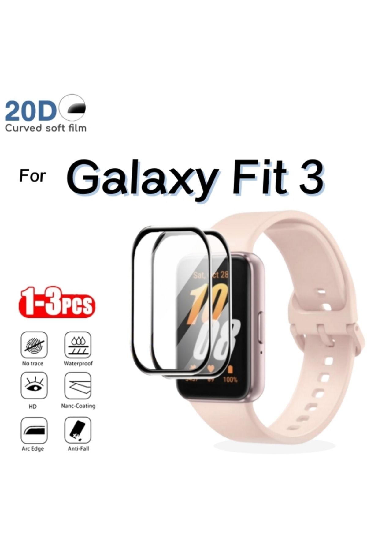 KingZeYi-For Fit 3 3 Pieces Screen Protector For Samsung Galaxy Fit 3 Anti-scratch Film For Galaxy Fit3 Full 8