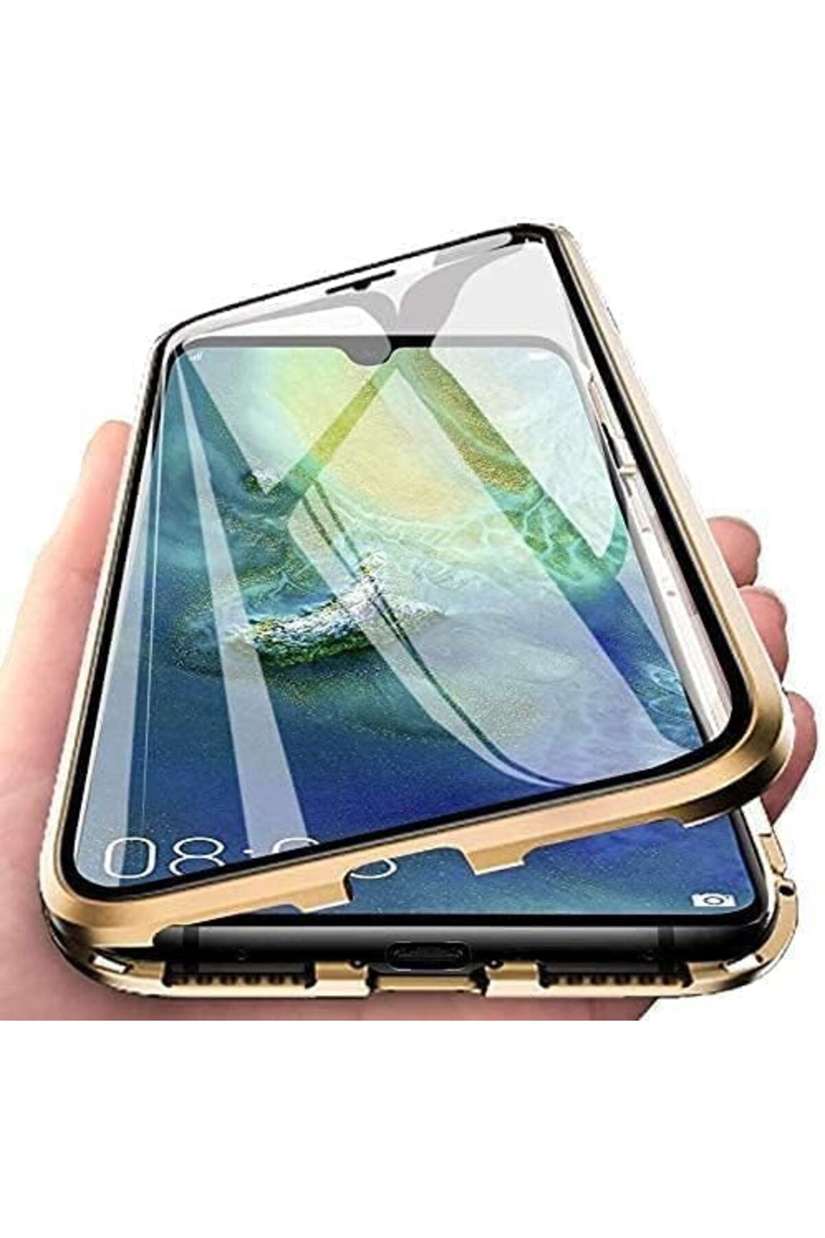 STOREMAX lbstorex iPhone 7/8 / SE 2020 Uyumlu Kılıf Önü Açık Arkası Temperli Cam, Manyetik Adsorpsiyon