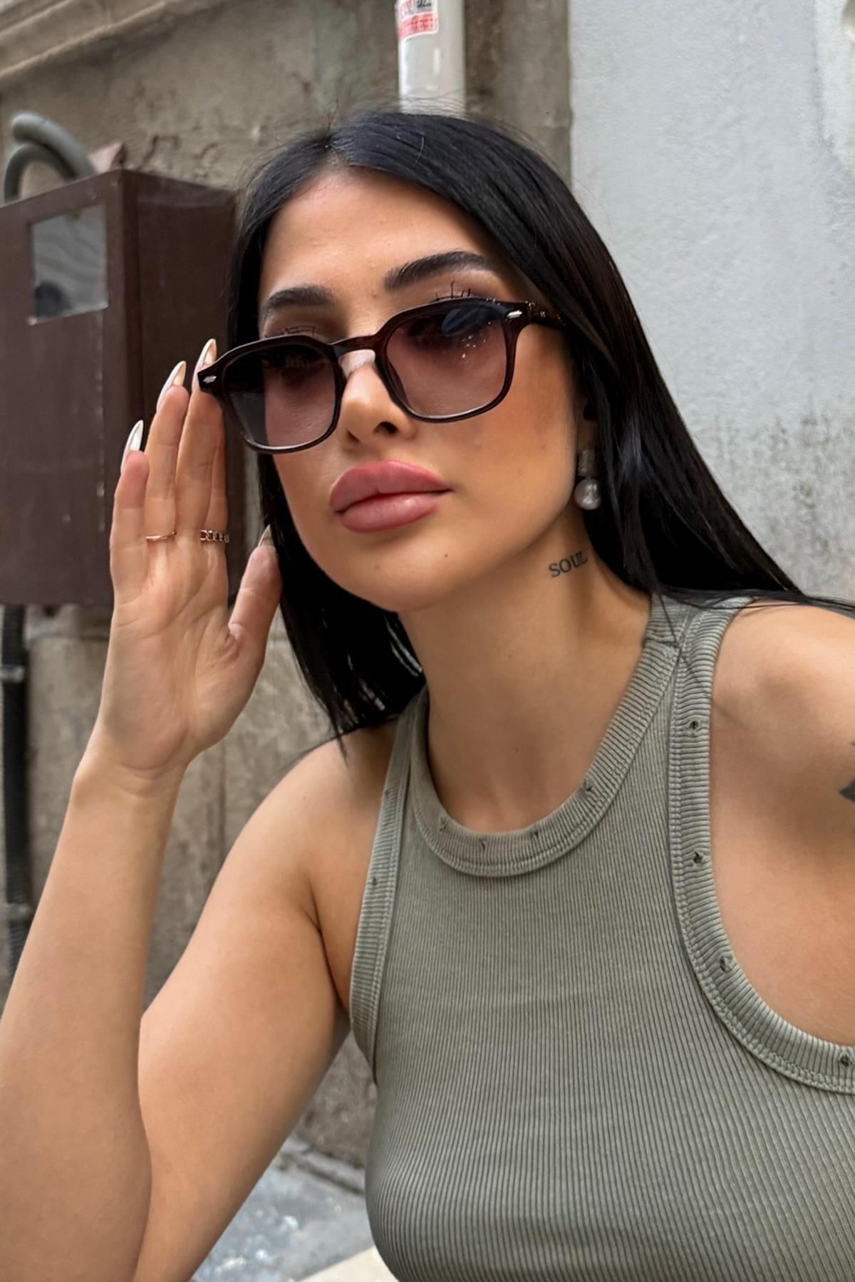 FALAN EYEWEAR Nina Kadın Güneş Gözlüğü Kahverengi