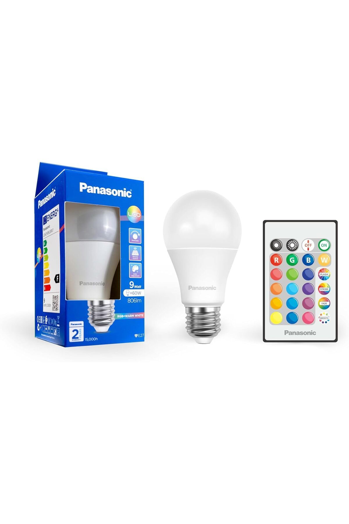 STOREMAX gelalpzr E27 LED Smart Uzaktan Kumandalı Lamba 9W RGB aynet 1109110