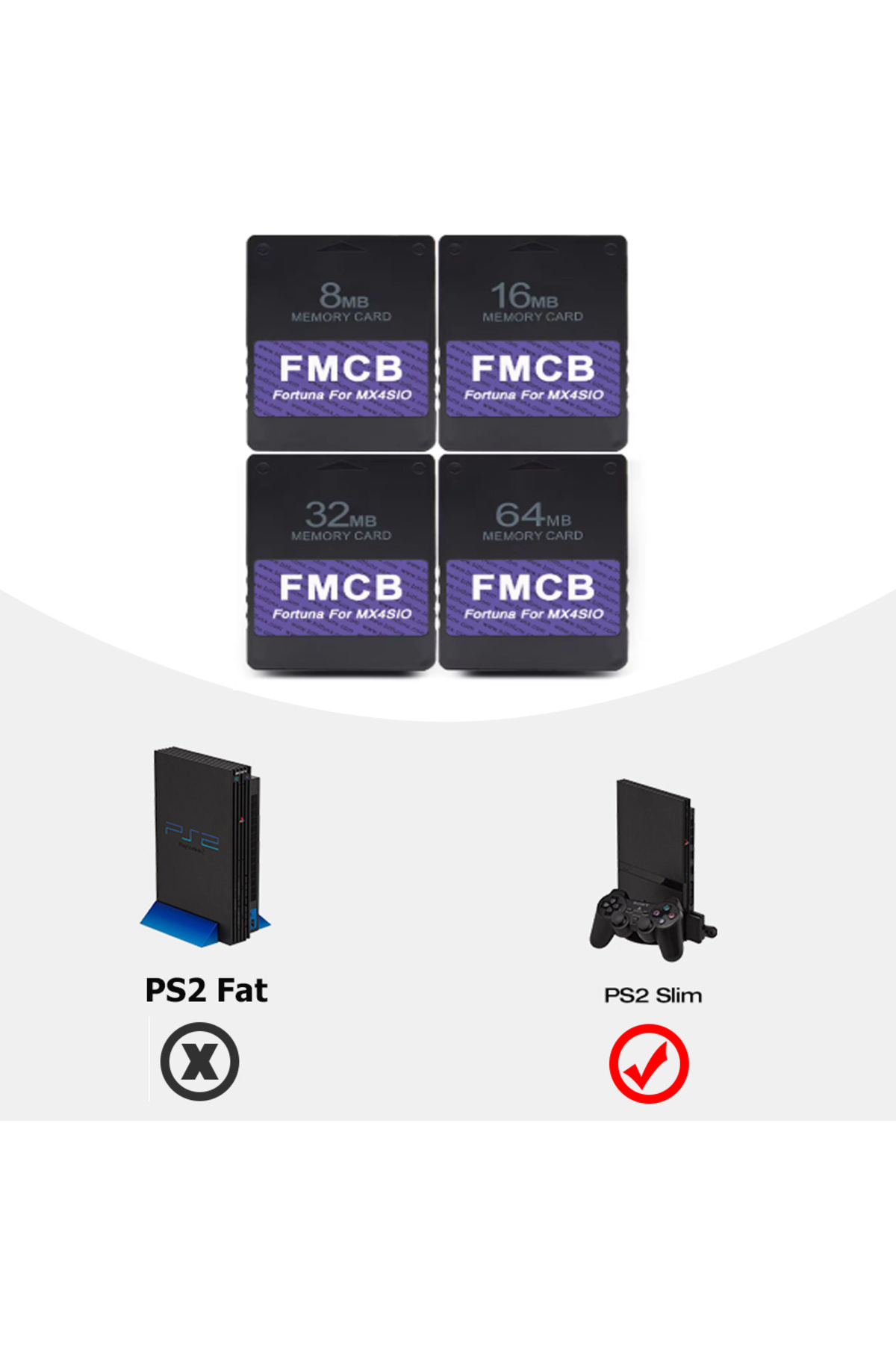 Choice-Bitfunx Fortuna Free McBoot OPL Memory Card for PS2 MX4SIO SIO2SD SD Adapter for PS2 Slim Game Co... 3