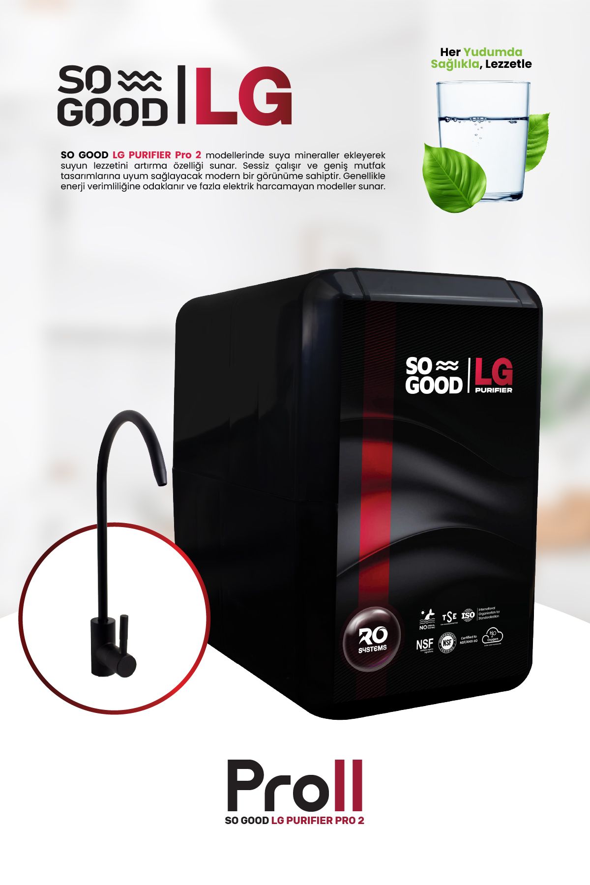 so good lgpurifier So Good LG Pro 2 Su Arıtma Cihazı Green Tech Filtre Teknolojisi (Montaj Dahil)