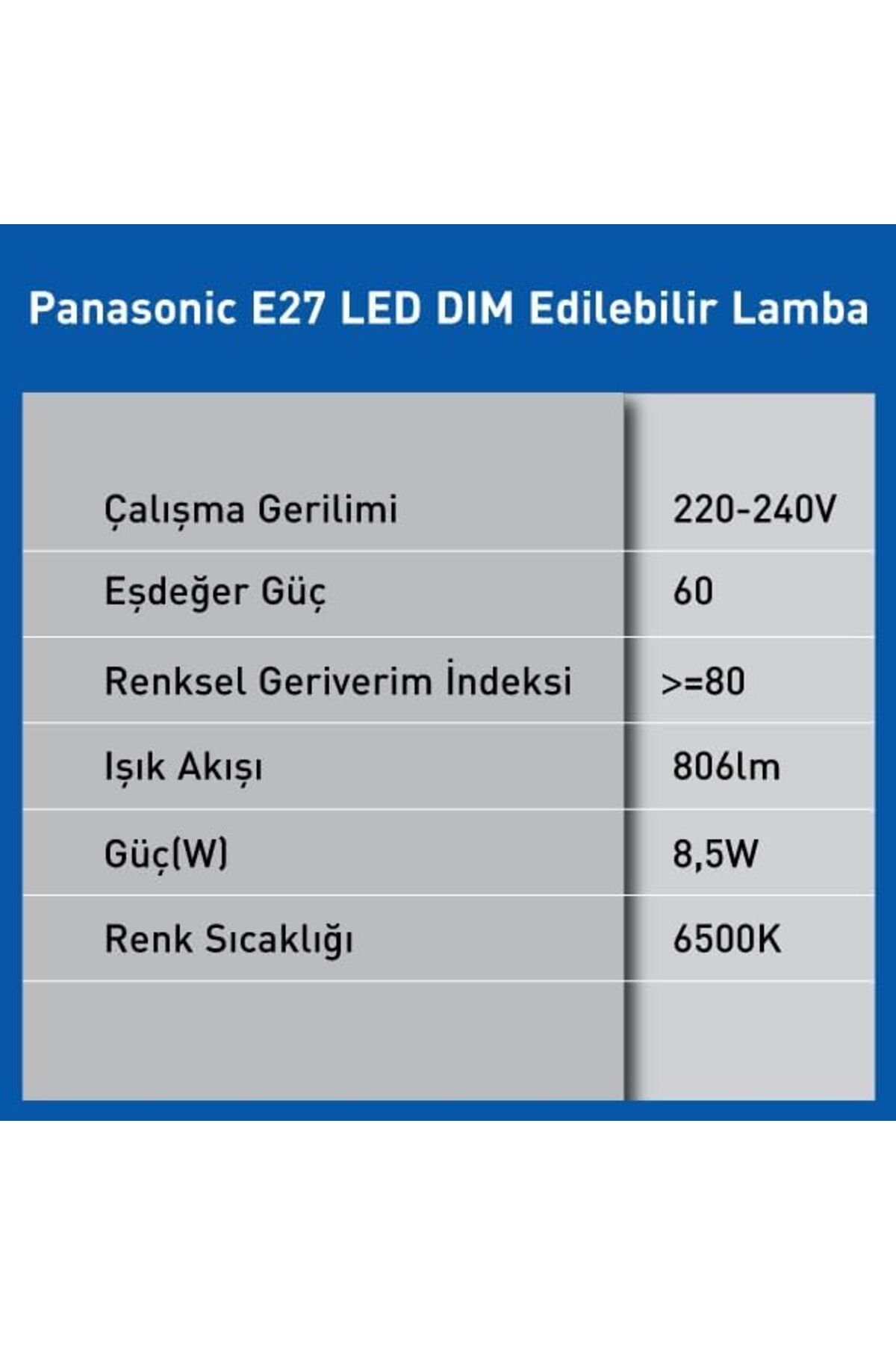 STOREMAX EMLshop 806LM 6500K Lamba 8.5W LED Dim E27 Yeni VDesing 986362