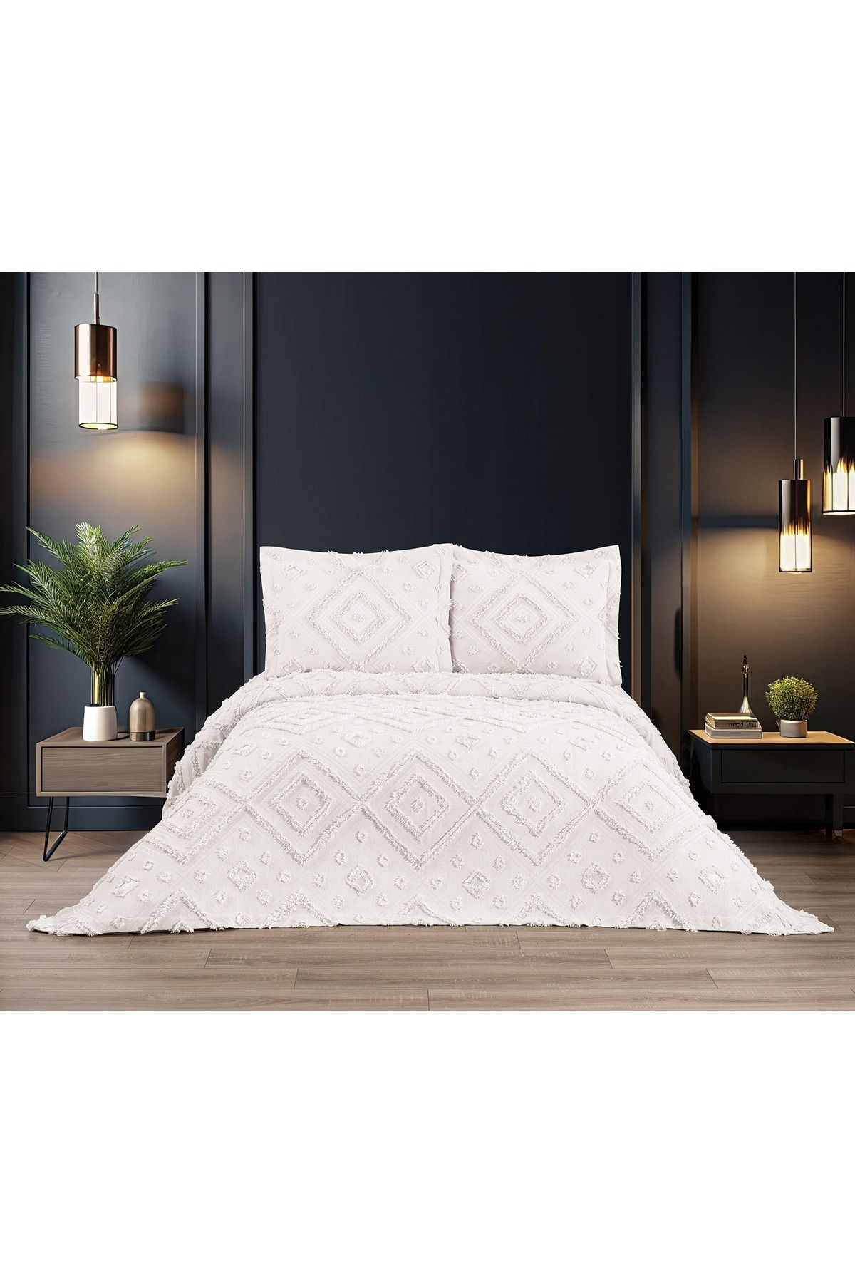 KC HOME TEXTILE Dora Çift Kişilik Klasik Şönil Yatak Örtüsü (240x260)