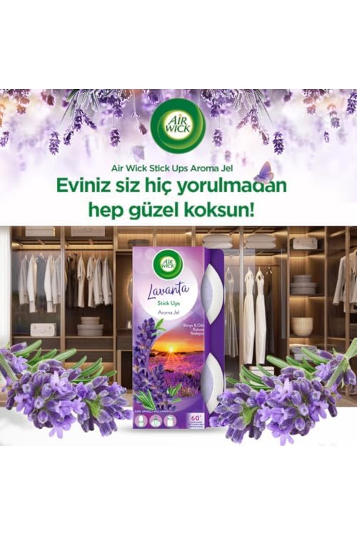 STOREMAX EMLshop Gün Etkili Lavanta 30 Oda Kokusu Alanlara Özel Up Küçük Jel Stick Wick Yeni VDesing 986