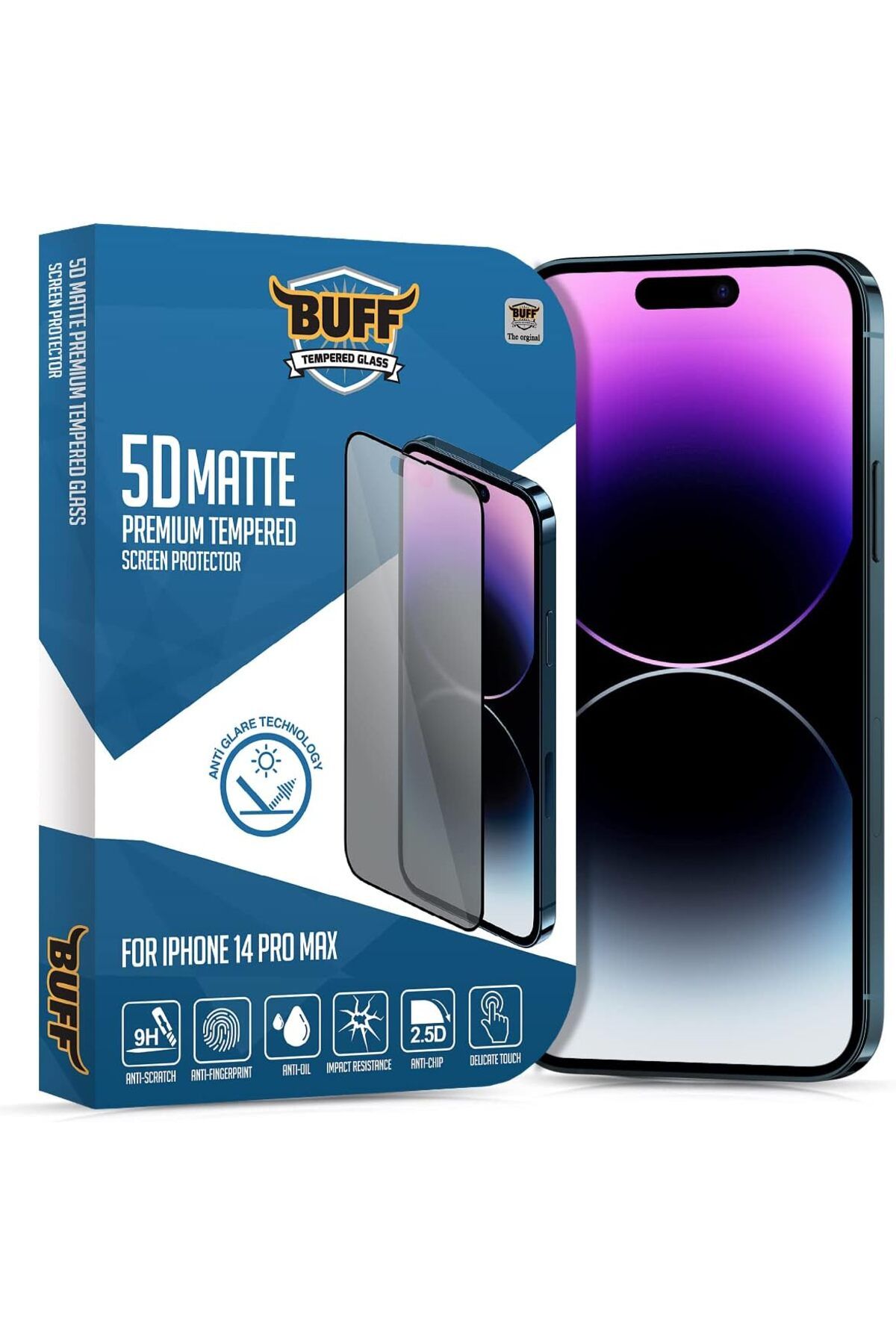 STOREMAX efshopx LABS Buff iPhone 14 Pro Max 5D Matte Ekran Koruyucu, Buff Labs New Desing 1002192