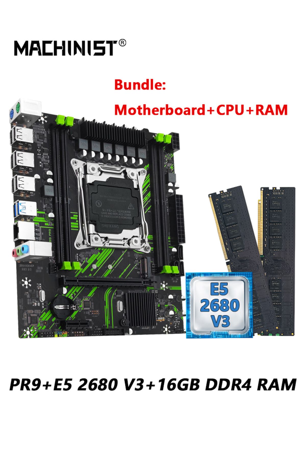 Choice-لوحة أم وحدة المعالجة المركزية وذاكرة الوصول العشوائي Machinist Pr9 X99 مجموعة اللوحة الأم Intel Xeon E5 2680 V3 وحدة المعالجة المركزية DDR4 8 جيجابايت × 2 2133 متر 7
