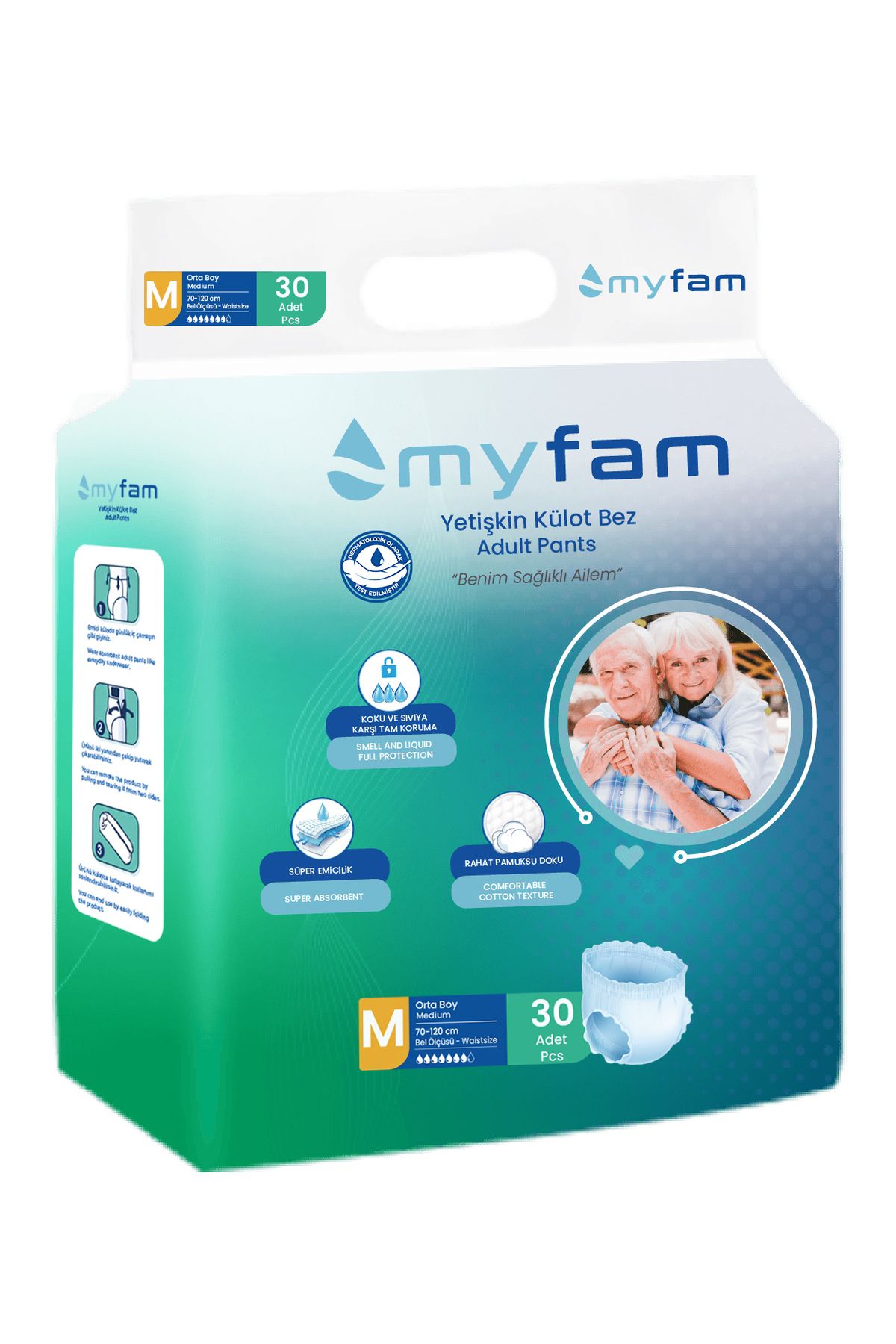 Myfam Yetişkin Külot Bez Orta Boy Medium 30 Adet