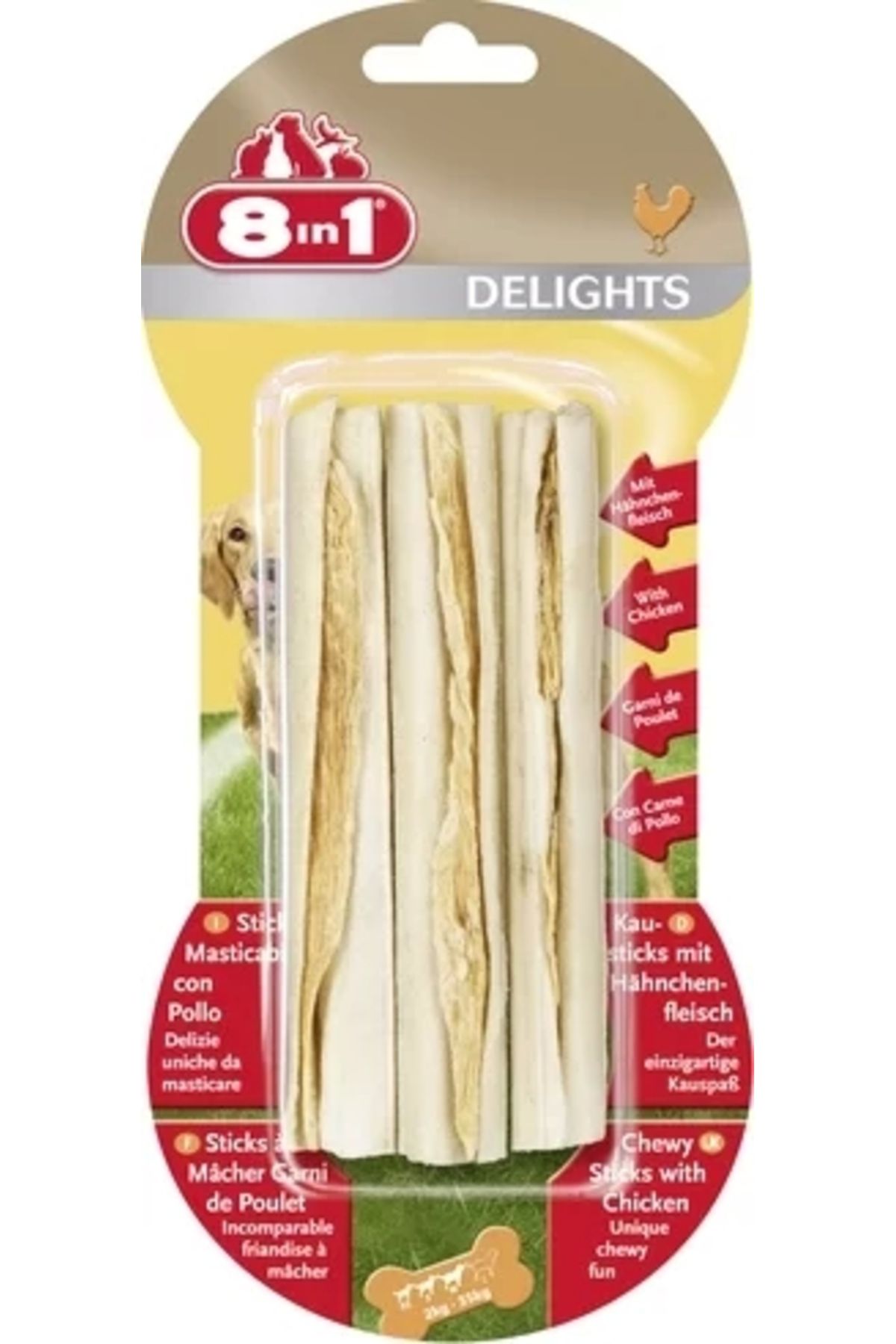 8in1 8 In 1 Delights Sticks Tavuklu Köpek Kemik Ödülü 3 Adet 75 Gr