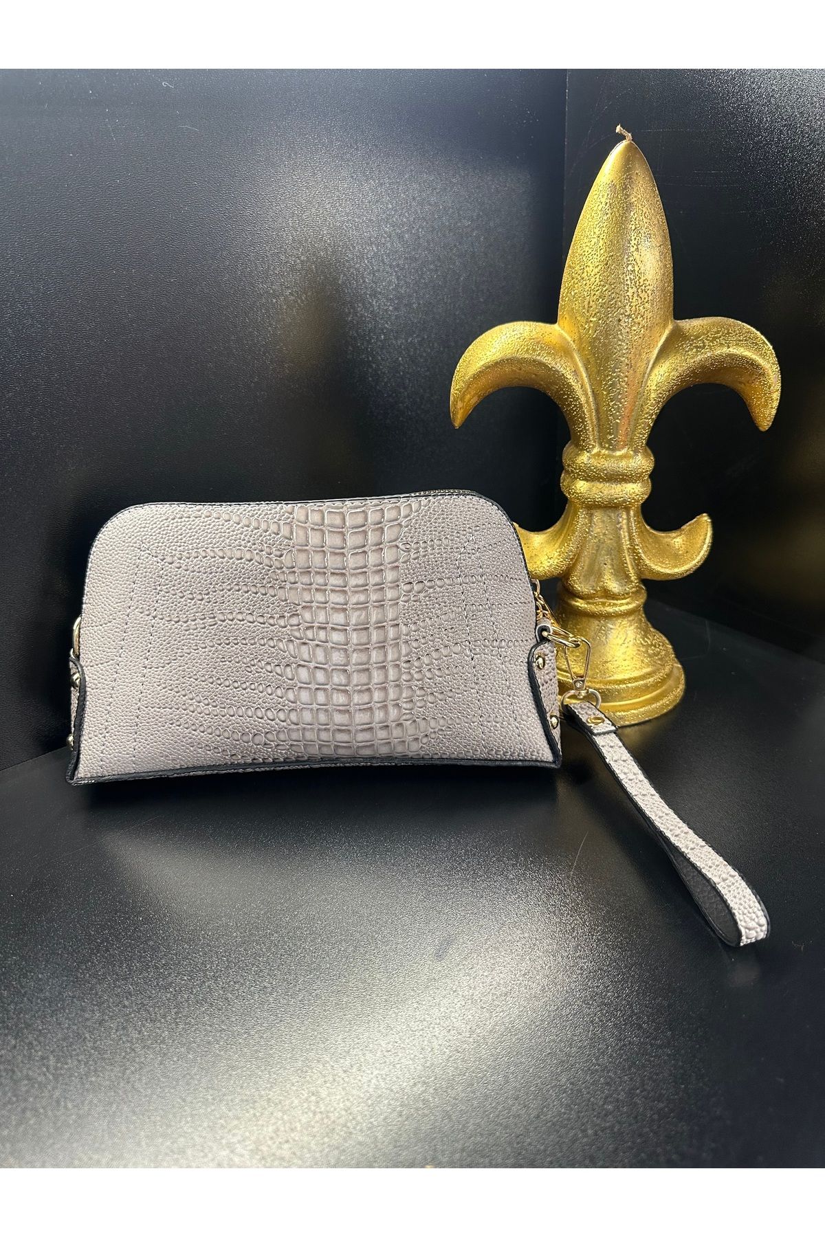 mor butik MOR BUTİK TAŞ CLUTCH (ASKI DETAYLI)ÇANTA