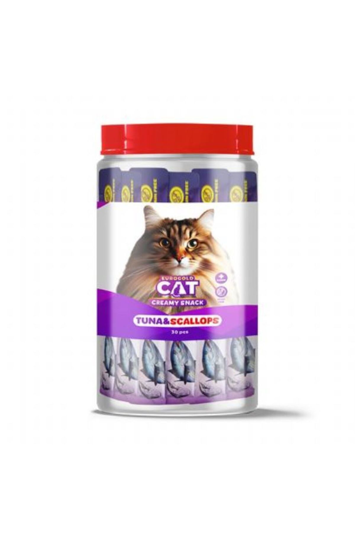 EuroGold Cat Sıvı Kedi Ödülü Ton - Deniz Tarağı 30x15Gr