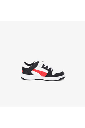 Puma Rebound Layup Çocuk Siyah/Kırmızı Spor Ayakkabı