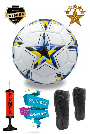 ALASTOR Şampiyonlar Ligi Futbol Topu Pompa ve Tekmelikli 3'lü Set Sert Zemin ...