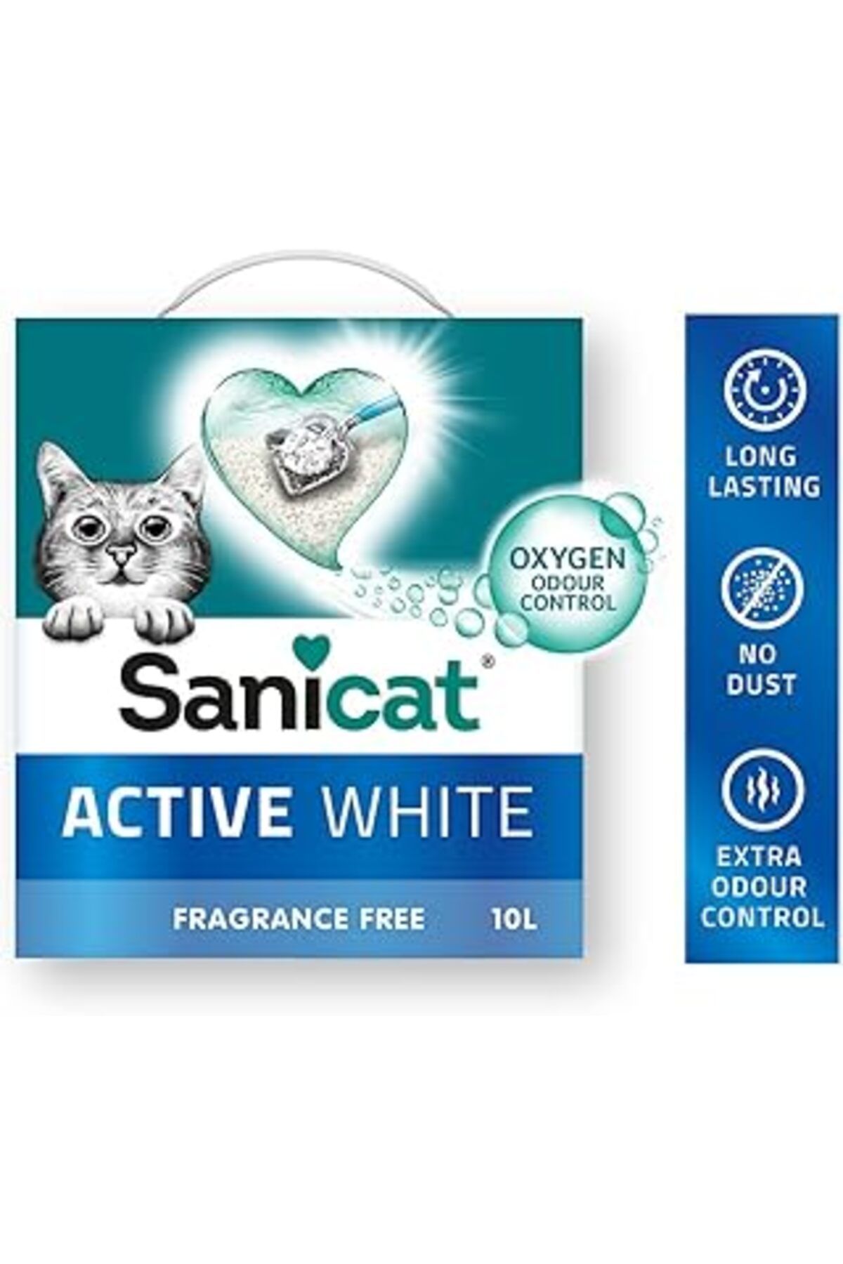 ZUHUDİ Sanicat Active White Topaklanan Kedi Kumu (Kokusuz) 10L