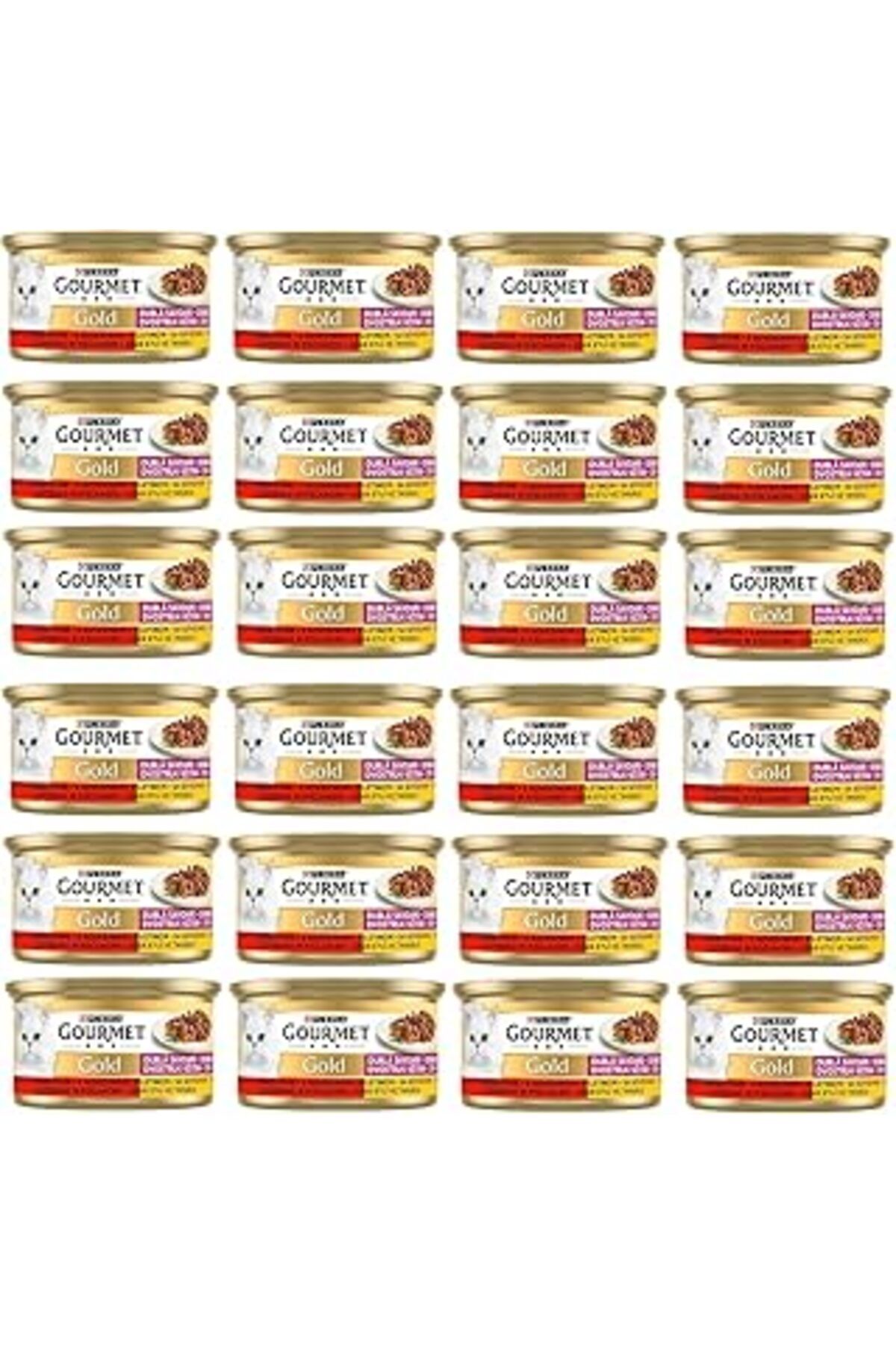 ZUHUDİ Gourmet Çifte Lezzet Sığır Etli & Tavuklu Yaş Kedi Sı (24 X 85 Gr)