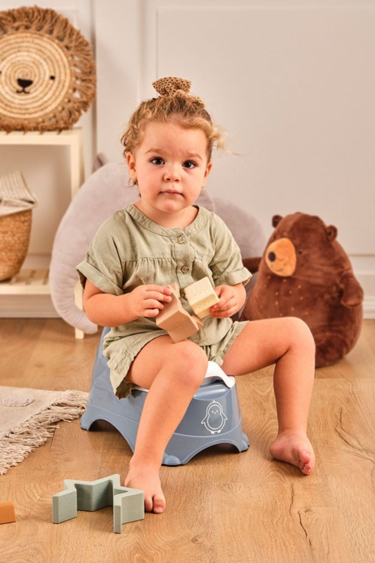 Hesaplı Kasa Kaydırmaz Tabanlı Bebek Lazımlık Niche Baby Comfort, Mavi