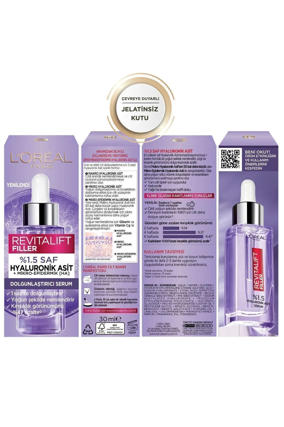 سرم ضد چروک هیالورونیک اسید فیلر 1.5% خالص لورآل پاریس Revitalift - 30 میلی لیتر L'Oreal Paris