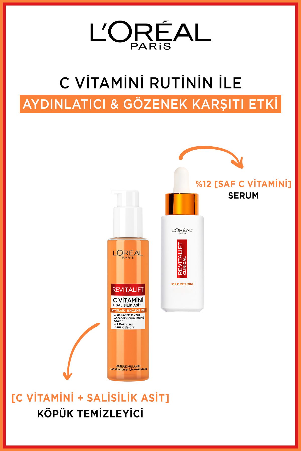 Revitalift Clinical [ویتامین C سالیسیلیک اسید] ژل پاک کننده ضد منافذ، روشن کننده L'Oreal Paris