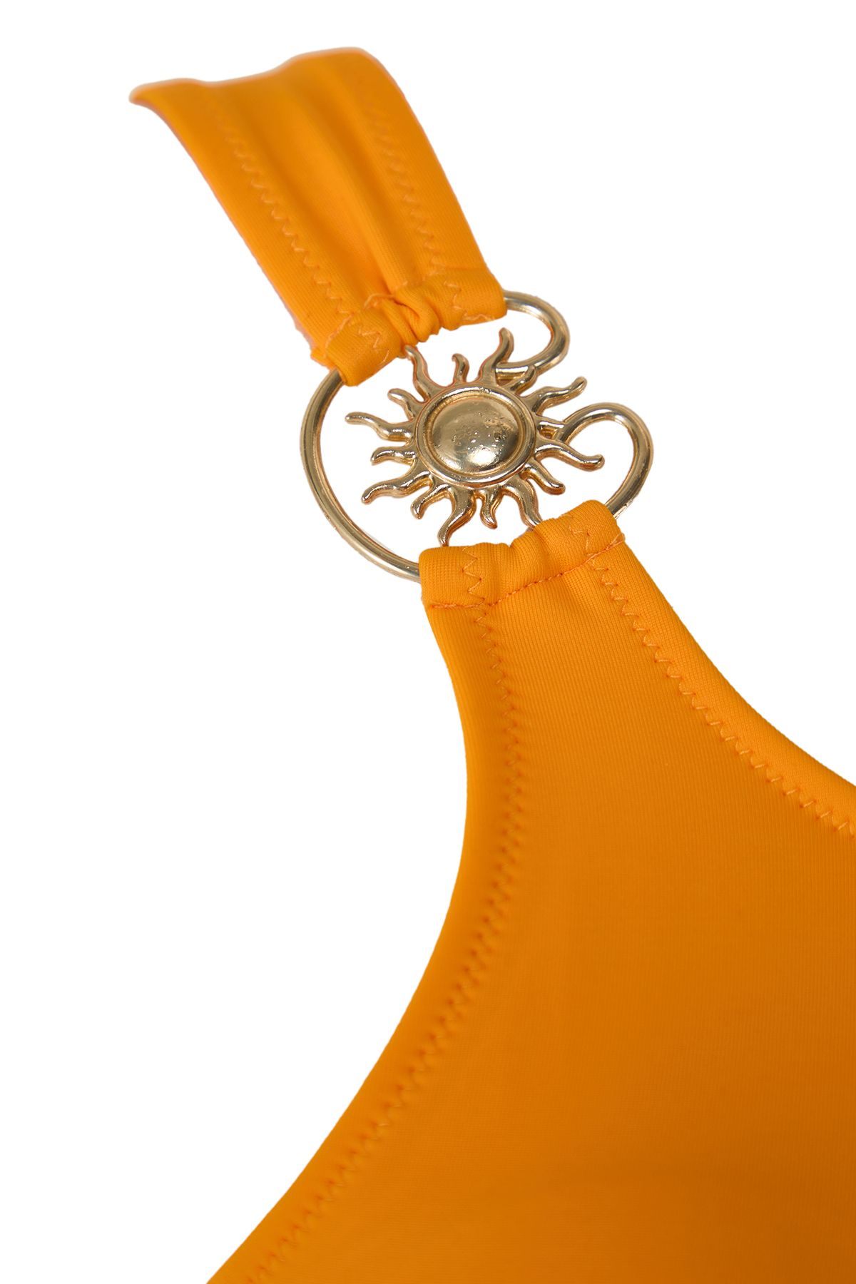 Trendyol Collection-Orangefarbener Premium-One-Shoulder-Badeanzug – mit Sonnenaufsatz und detailliertem Ausschnitt TBESS25MA00046 6