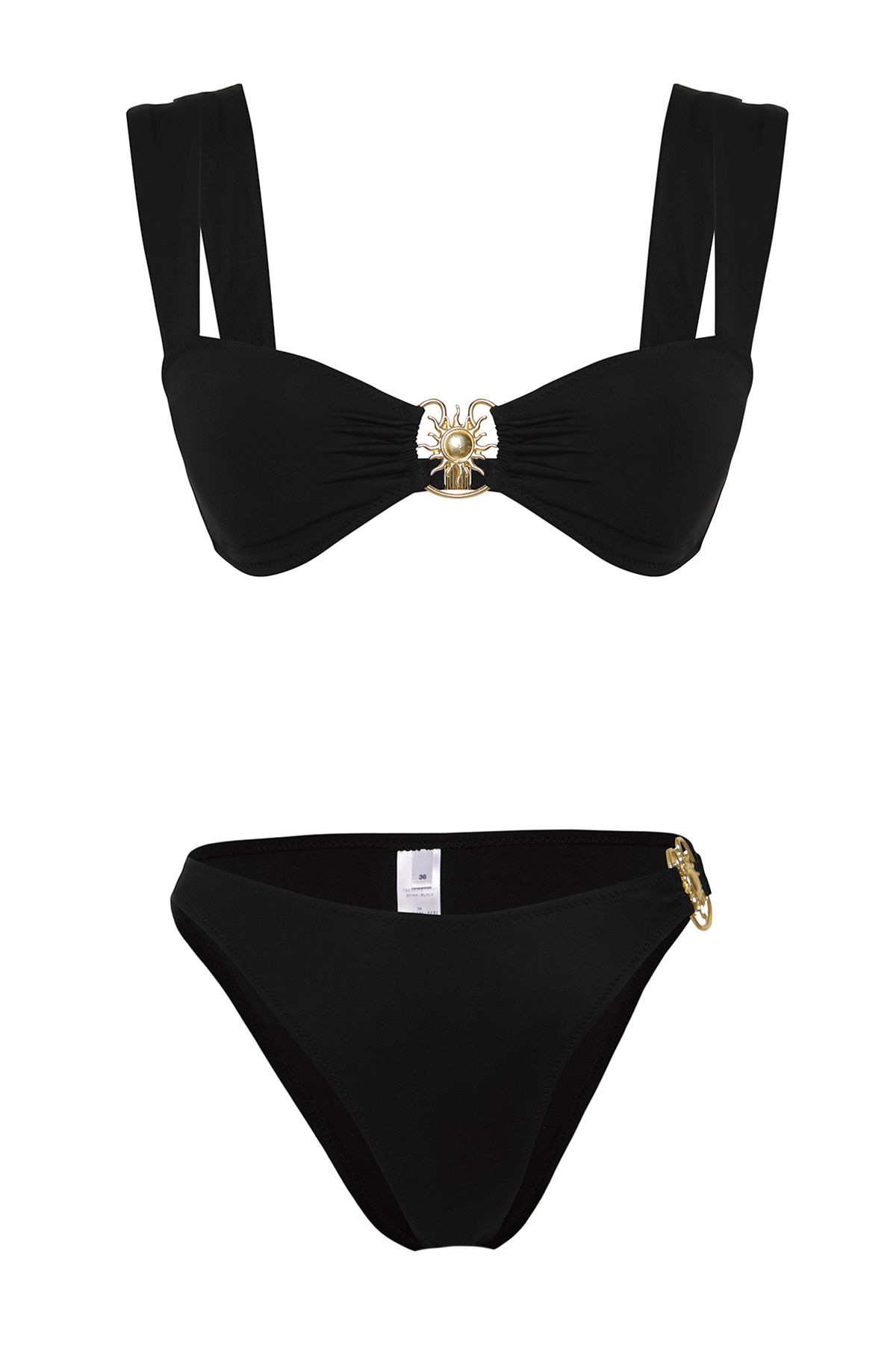 Trendyol Collection-Schwarzes Premium-Bikini-Set mit Sonnenaufsatz TBESS25BT00061 5