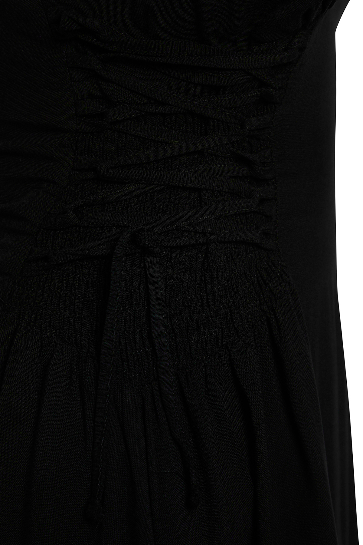 Trendyolmilla  Siyah Dokuma Bağlama Detaylı Maxi Plaj Elbise TBESS24EL00098 - Görsel 7