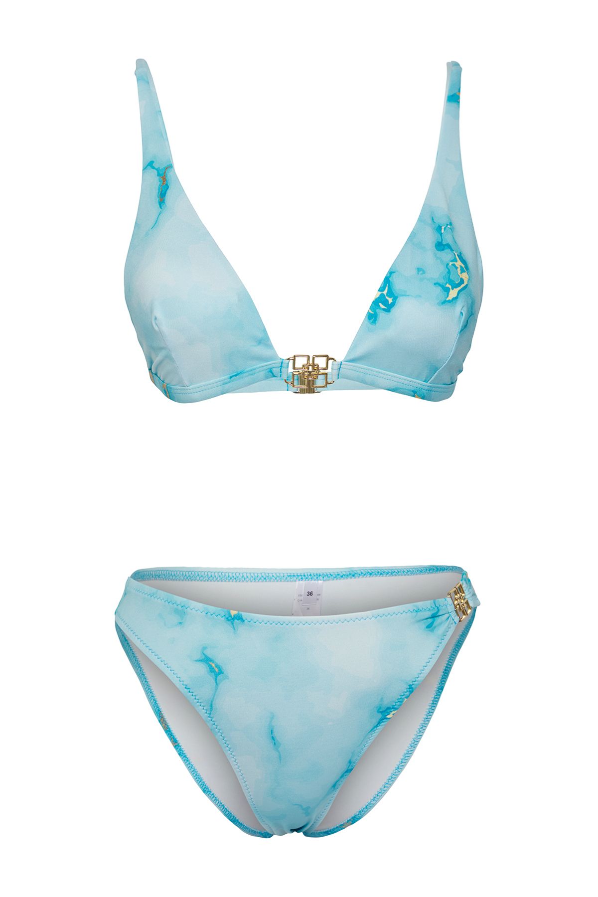 Trendyol Collection-Regular Bikini Suit with Abstract Pattern Triangle Accessories Tbess25Bt00008 6
