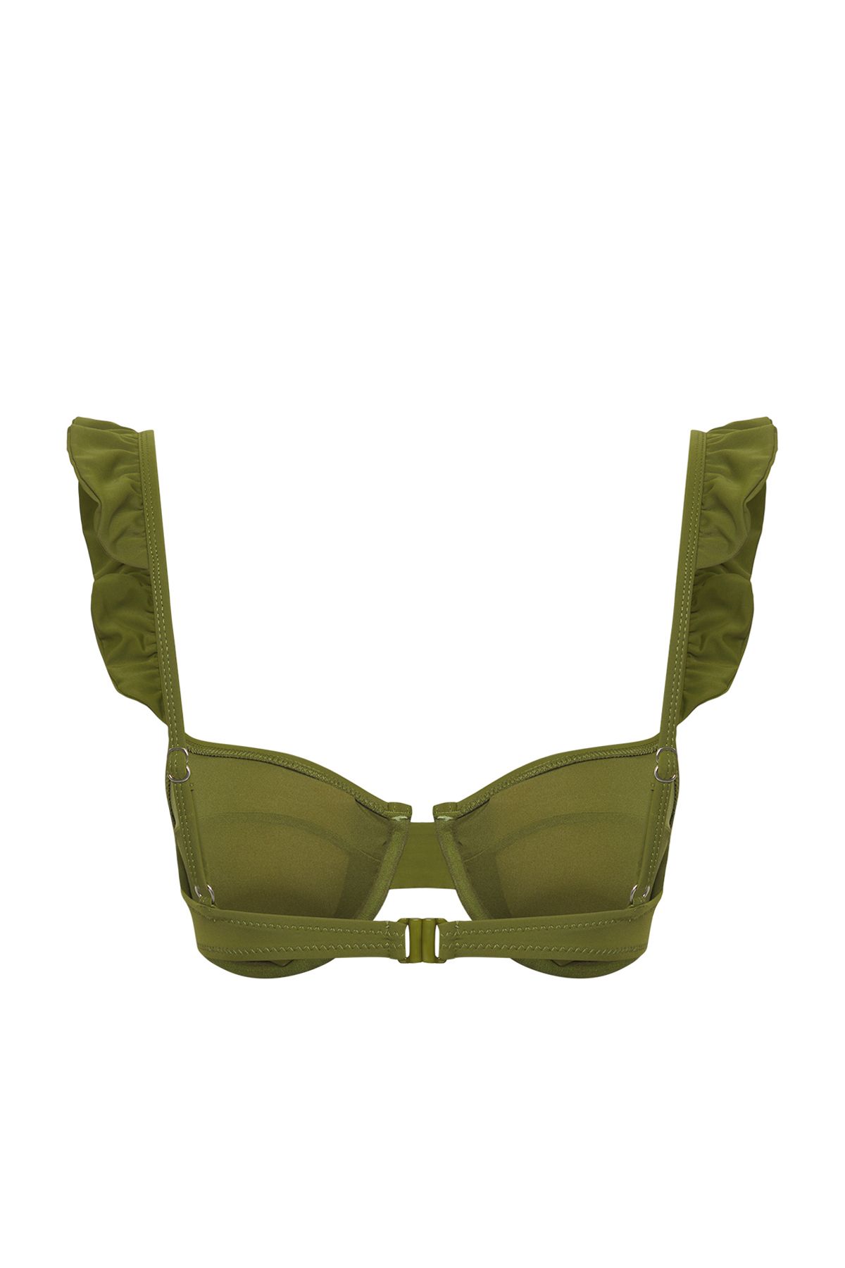 Trendyol Collection-Khaki Balconette Bikini Top - Ruffles Tbess25Bu00024 8