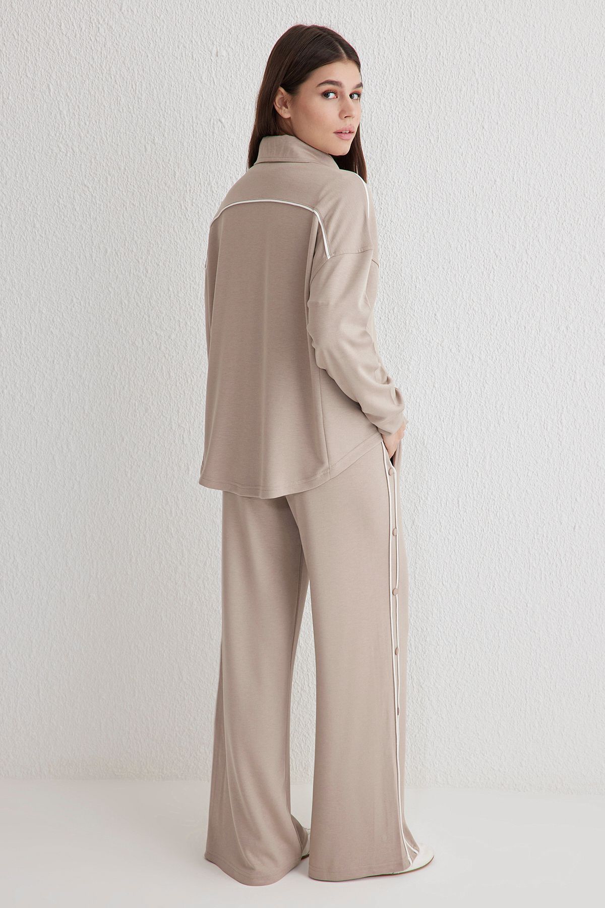 Trendyol Modest-Mink Silky Interlock Plain Knitted Tracksuit Set Tctss25En00001 5