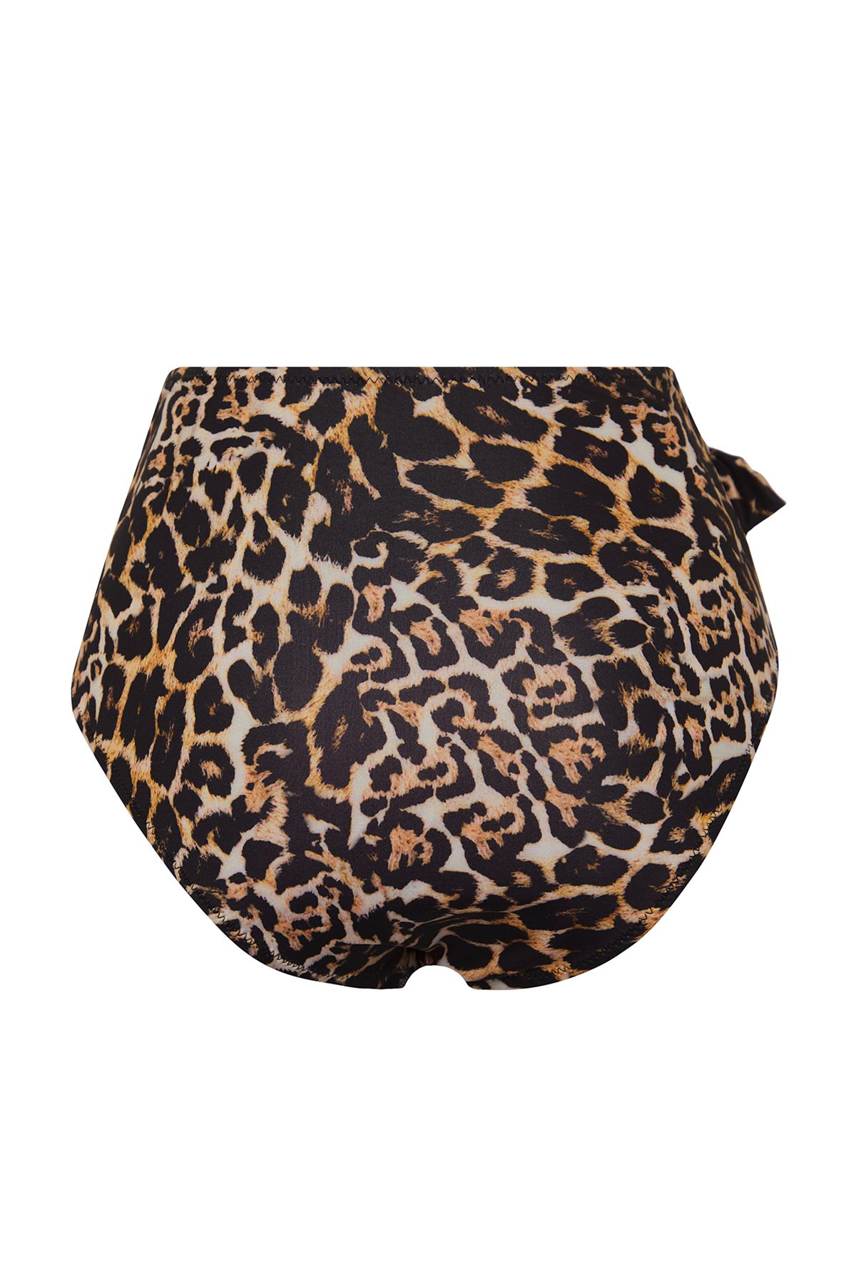 Trendyol Collection-Leopard Print Belted Tie-Up High Waist Hipster Core Bikini Bottom Tbess24Ba00133 7