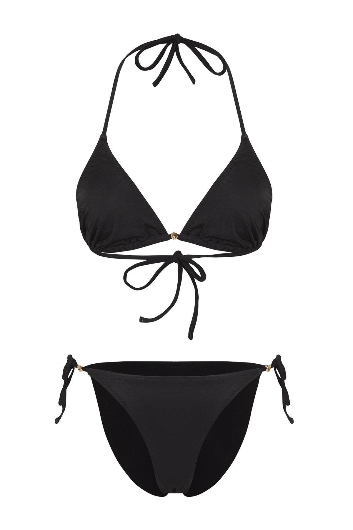 Trendyol Collection-Set bikini cu accesorii triunghi negru TBESS25BT00055 5