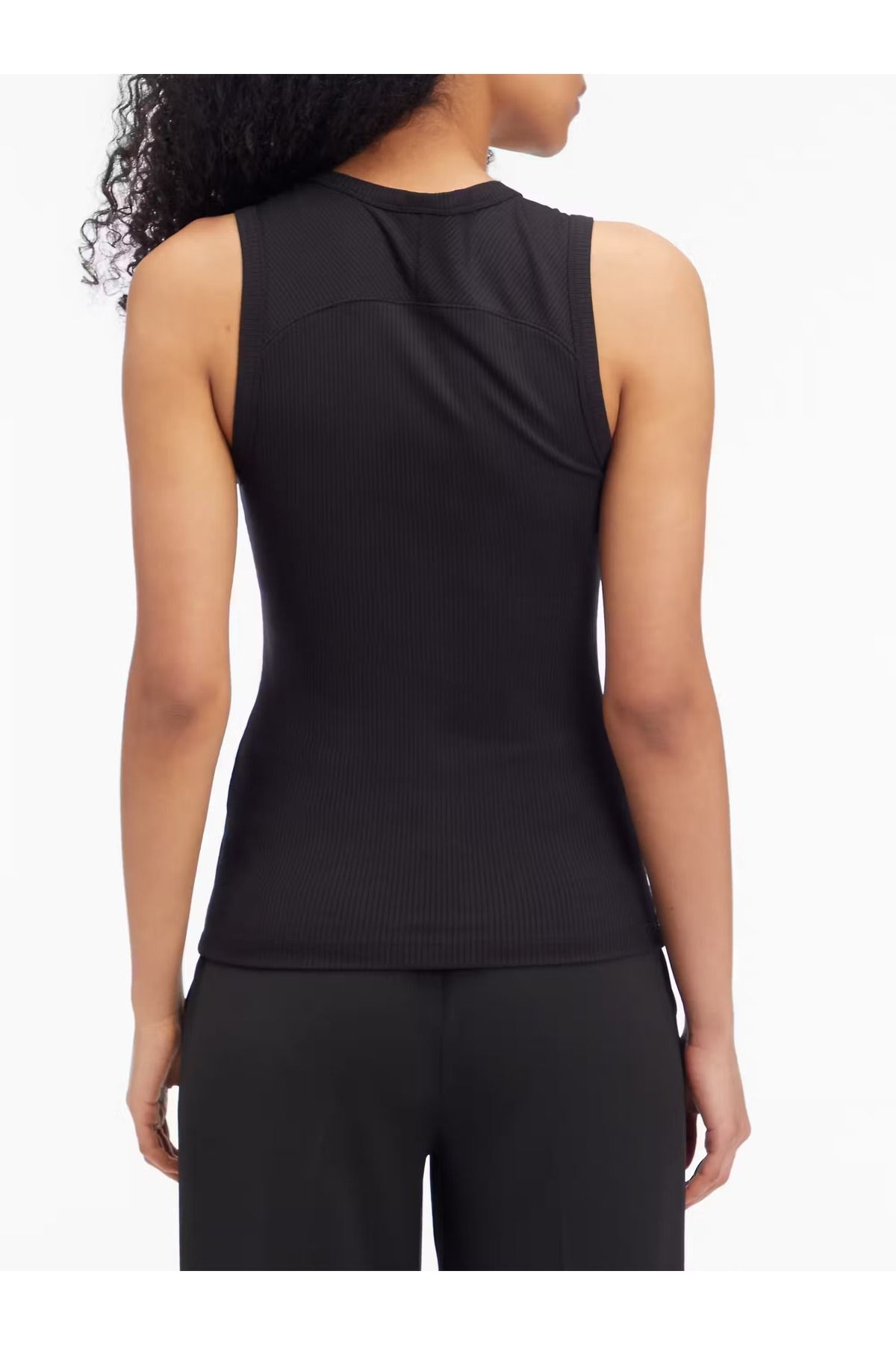 Calvin Klein-Women's Cotton Round Sleeveless Casual Black Tank Top K20K 208054 -Beh 3