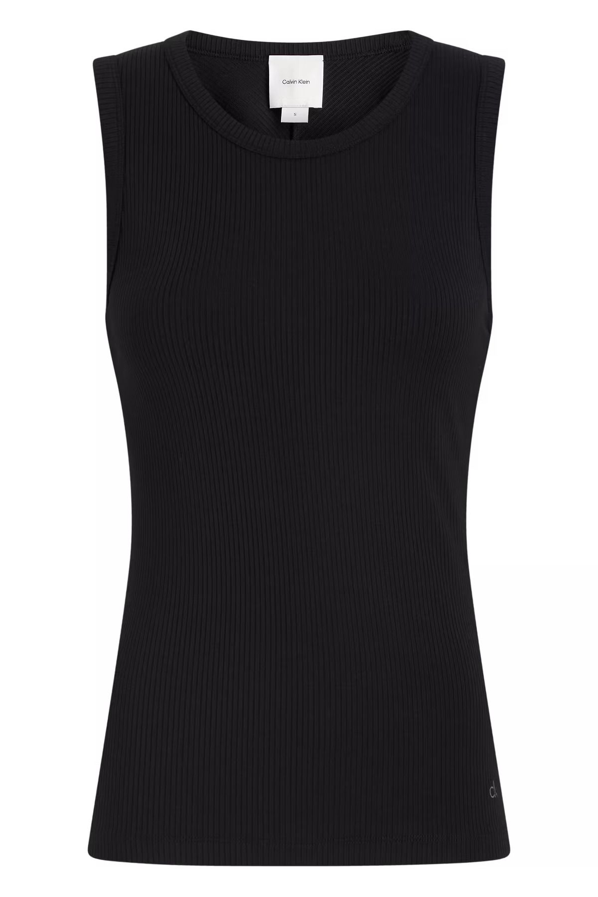 Calvin Klein-Women's Cotton Round Sleeveless Casual Black Tank Top K20K 208054 -Beh 7