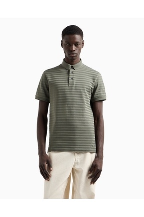 Emporio Armani Erkek Marka Logo Detaylı Regular Fit Kısa Kollu Yeşil Polo Yak...